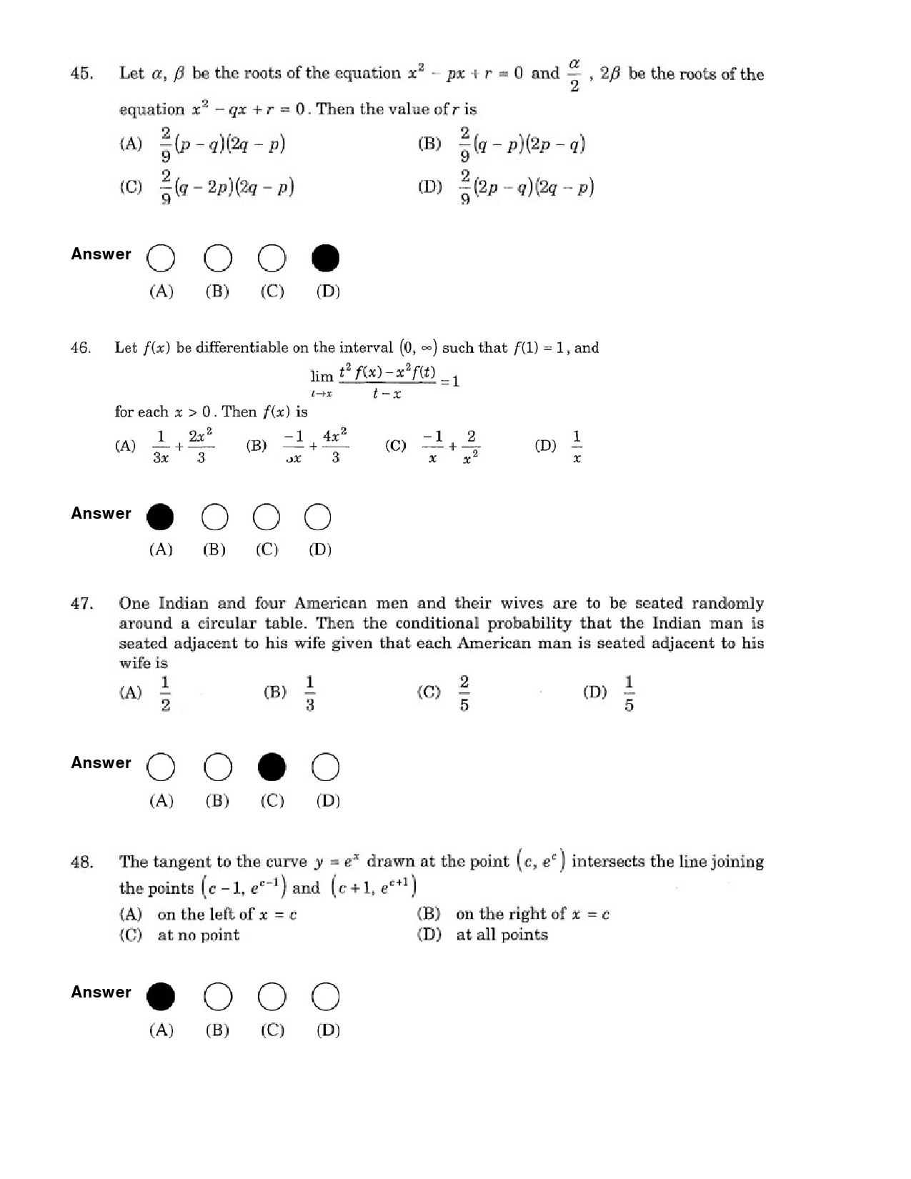 JEE Exam Question Paper 2007 Paper 1 22