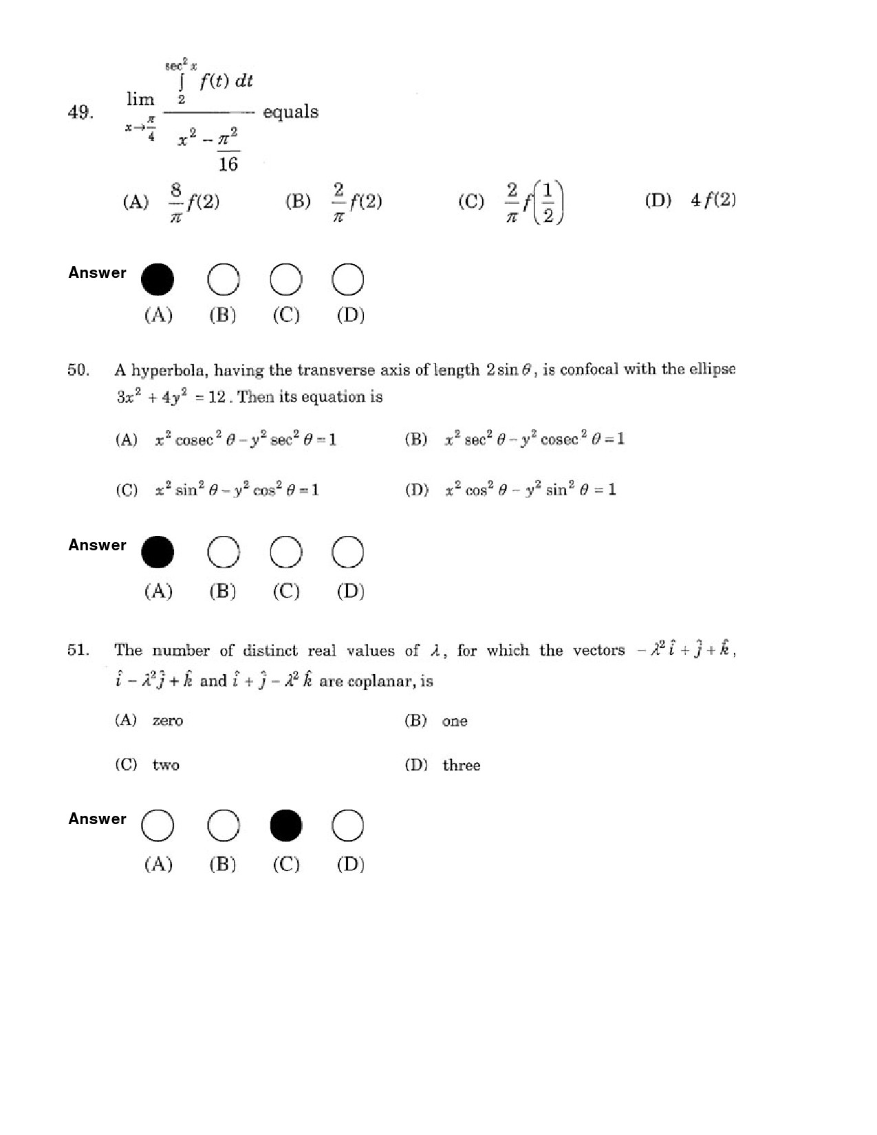 JEE Exam Question Paper 2007 Paper 1 23