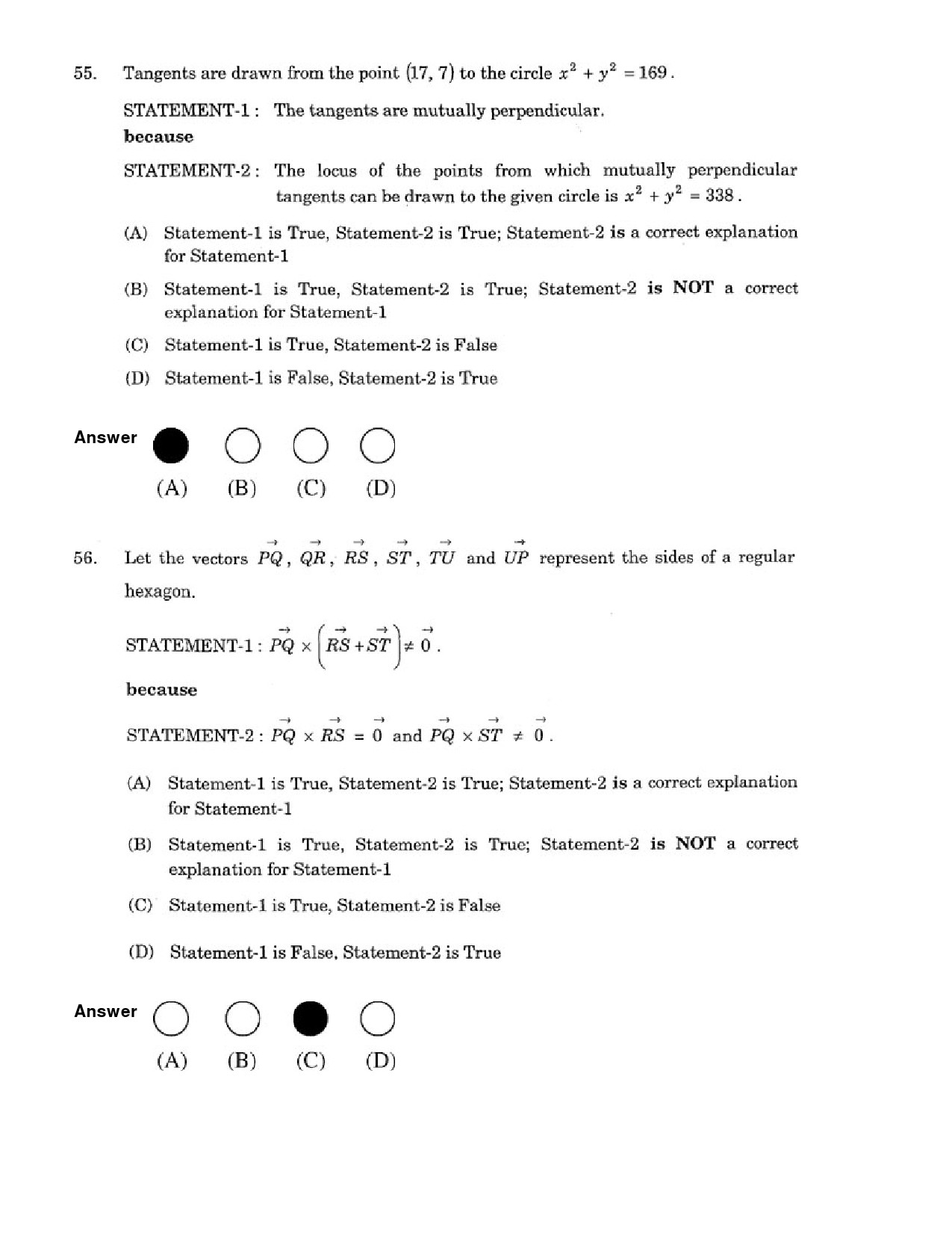 JEE Exam Question Paper 2007 Paper 1 25