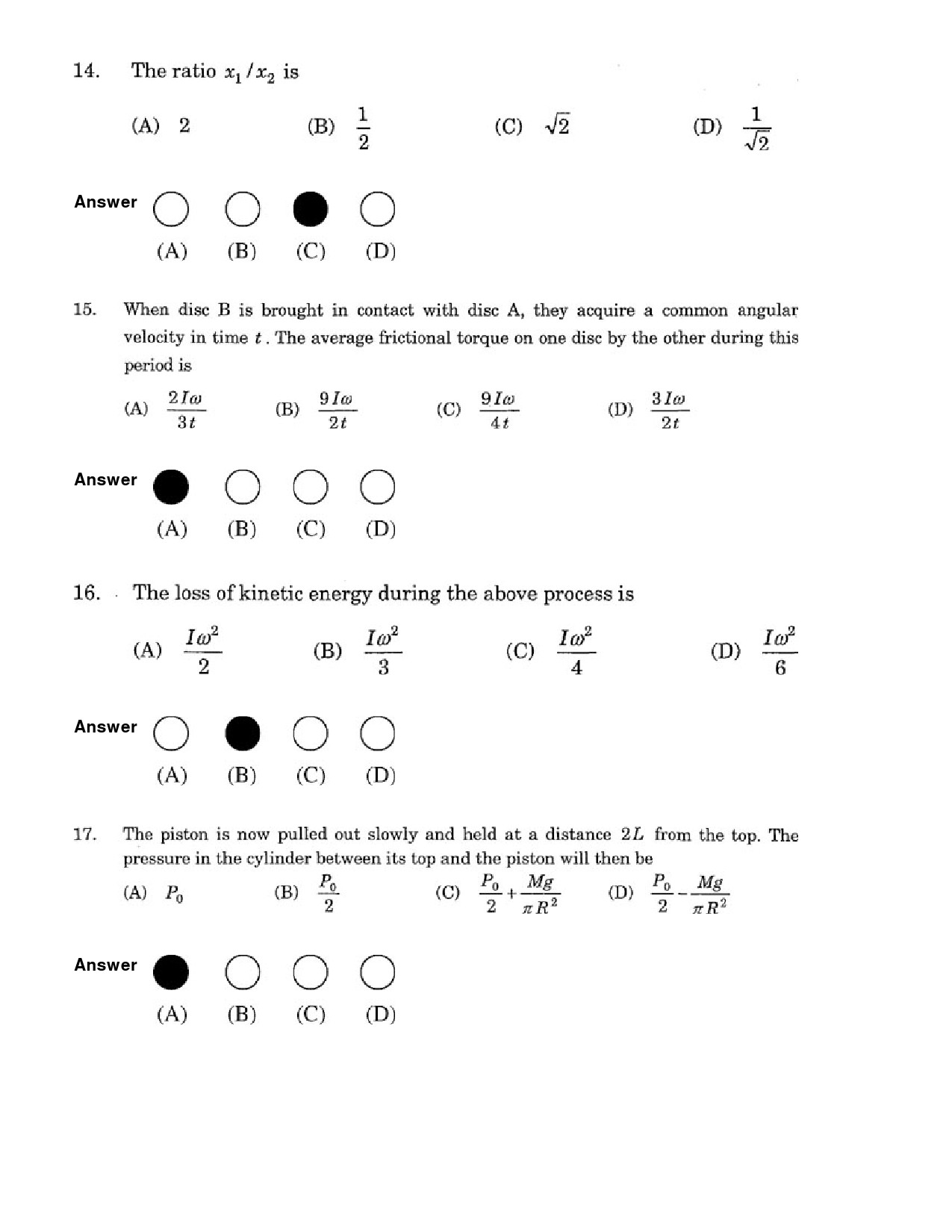 JEE Exam Question Paper 2007 Paper 1 6