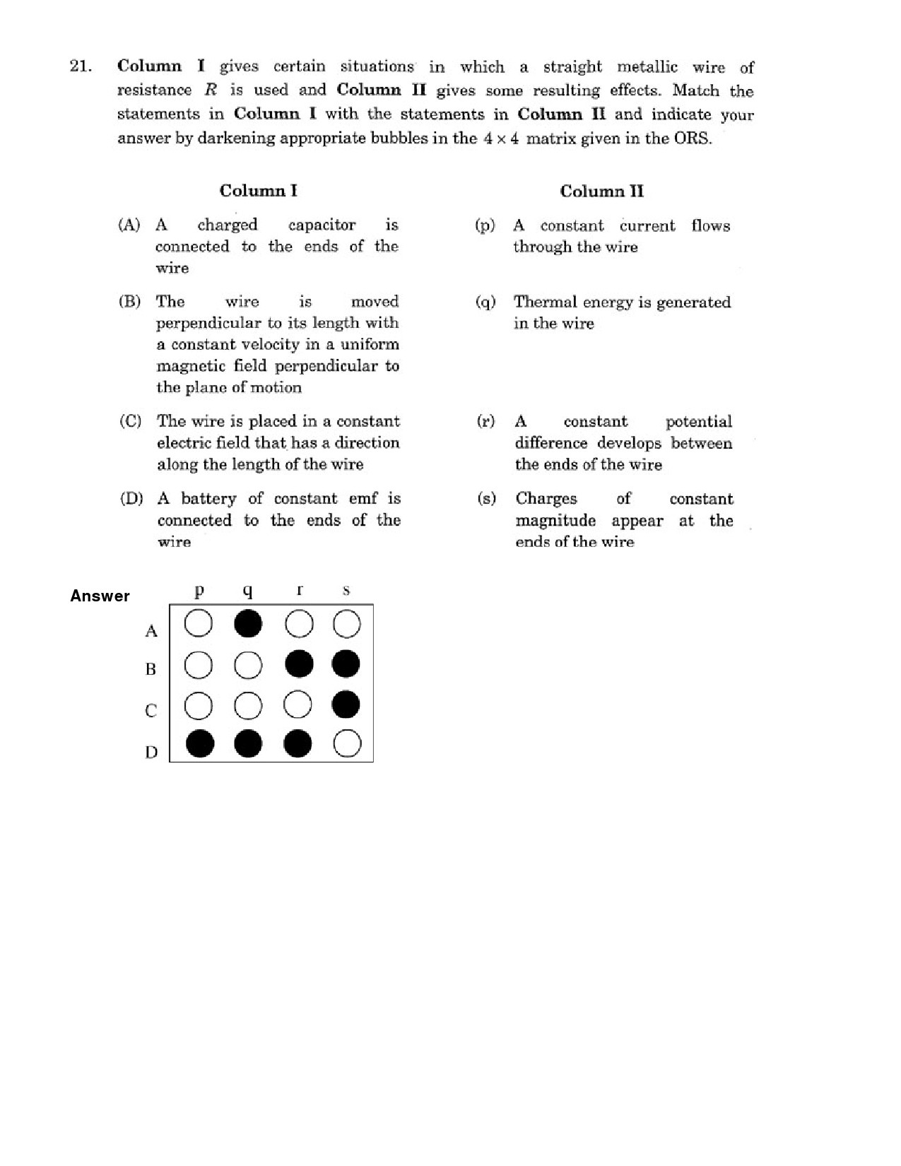 JEE Exam Question Paper 2007 Paper 1 9