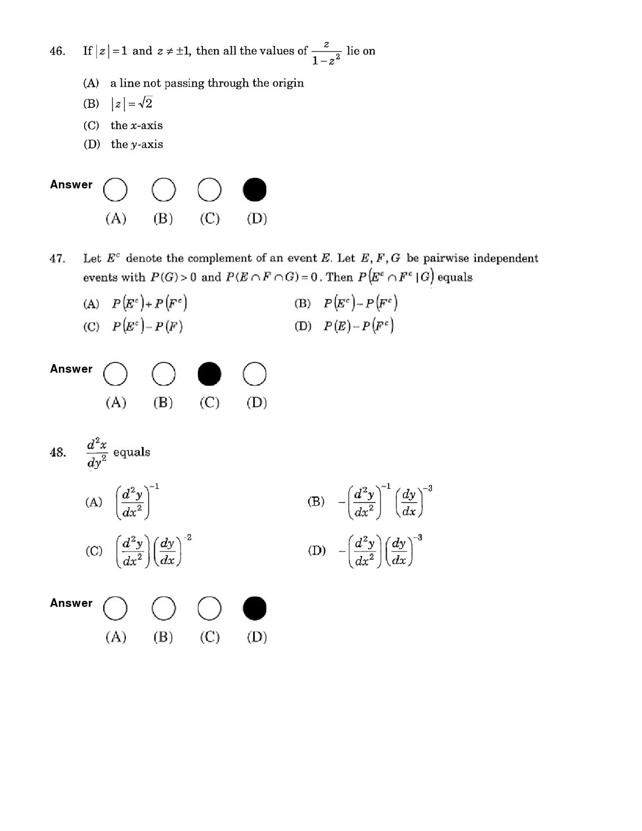 JEE Exam Question Paper 2007 Paper 2 20