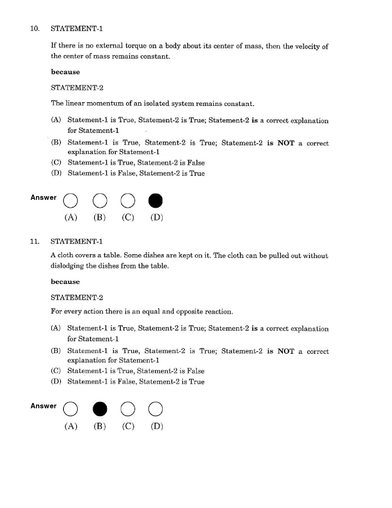 JEE Exam Question Paper 2007 Paper 2 5