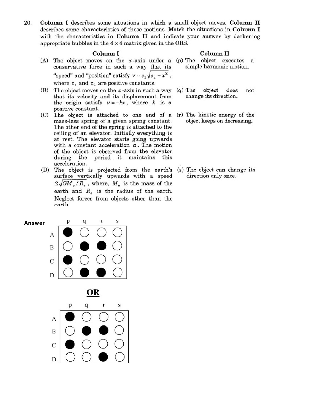 JEE Exam Question Paper 2007 Paper 2 9