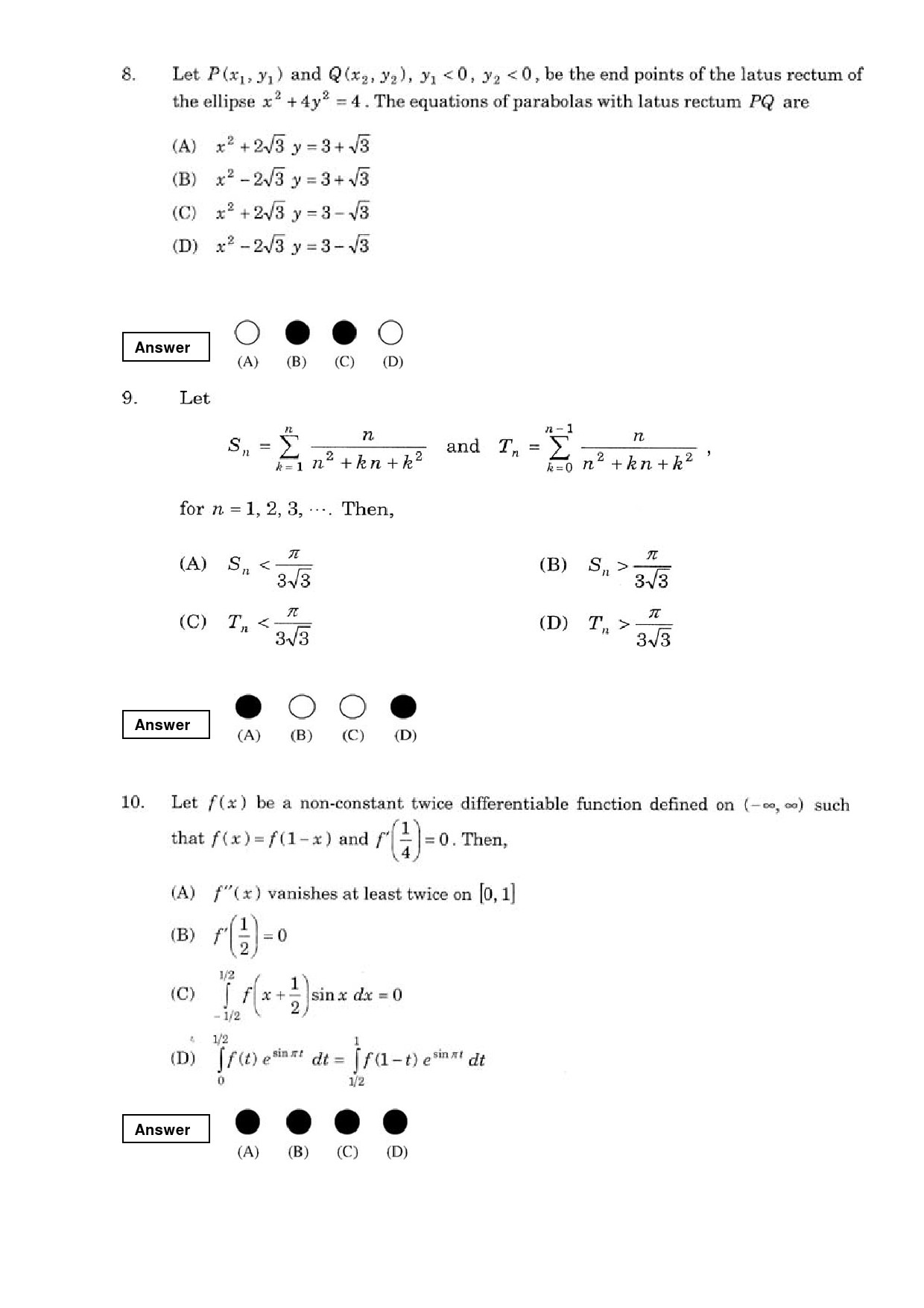 JEE Exam Question Paper 2008 Paper 1 3