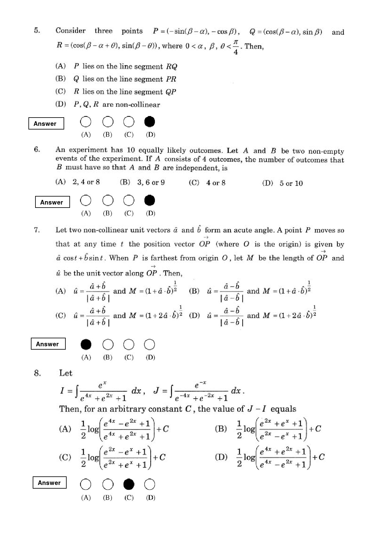 JEE Exam Question Paper 2008 Paper 2 2