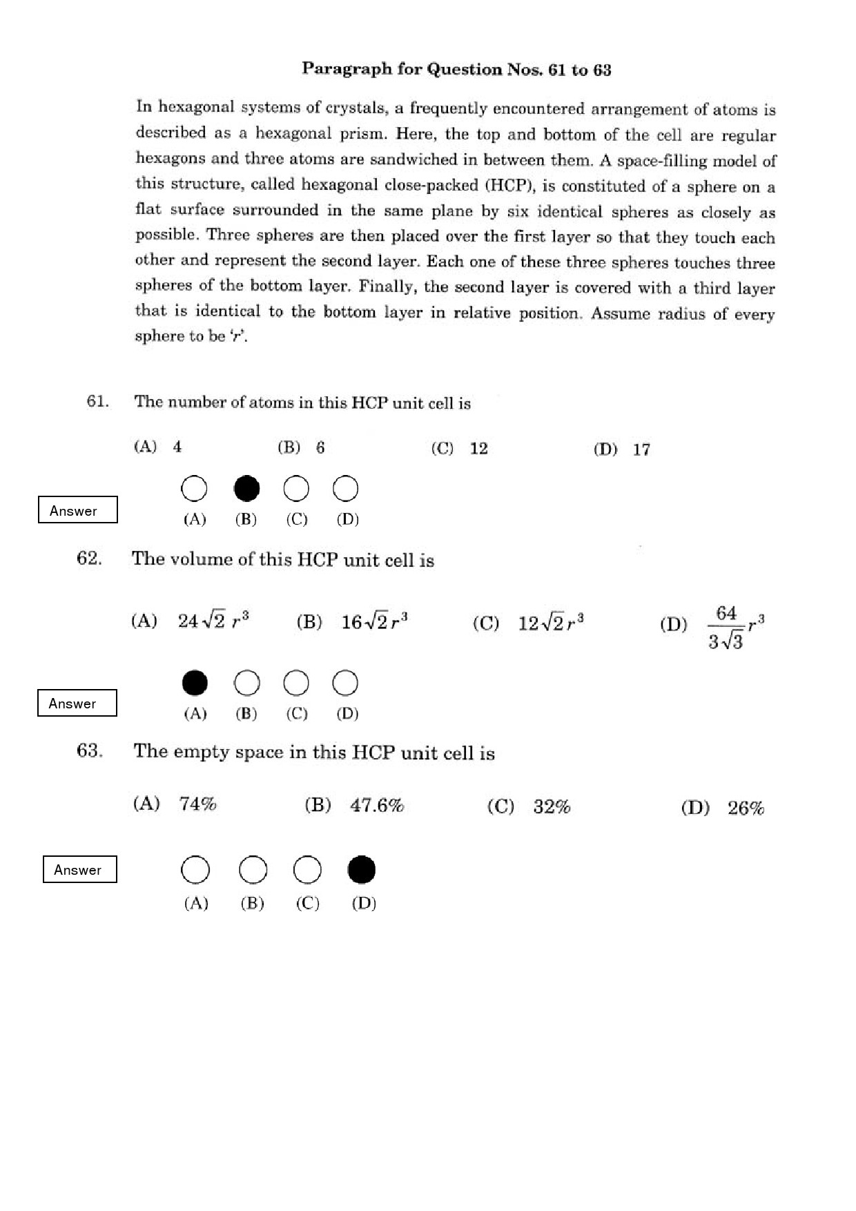 JEE Exam Question Paper 2008 Paper 2 26