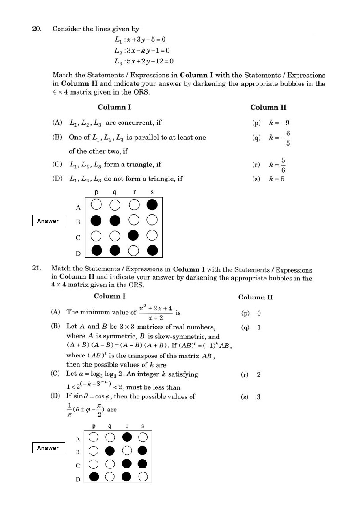 JEE Exam Question Paper 2008 Paper 2 7