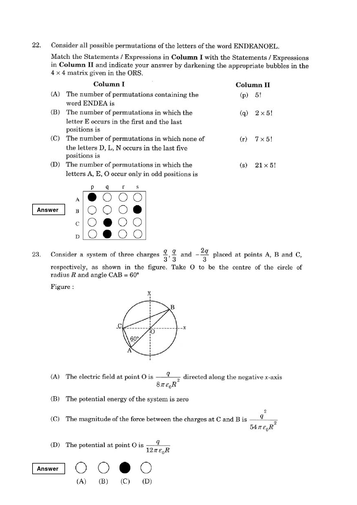 JEE Exam Question Paper 2008 Paper 2 8
