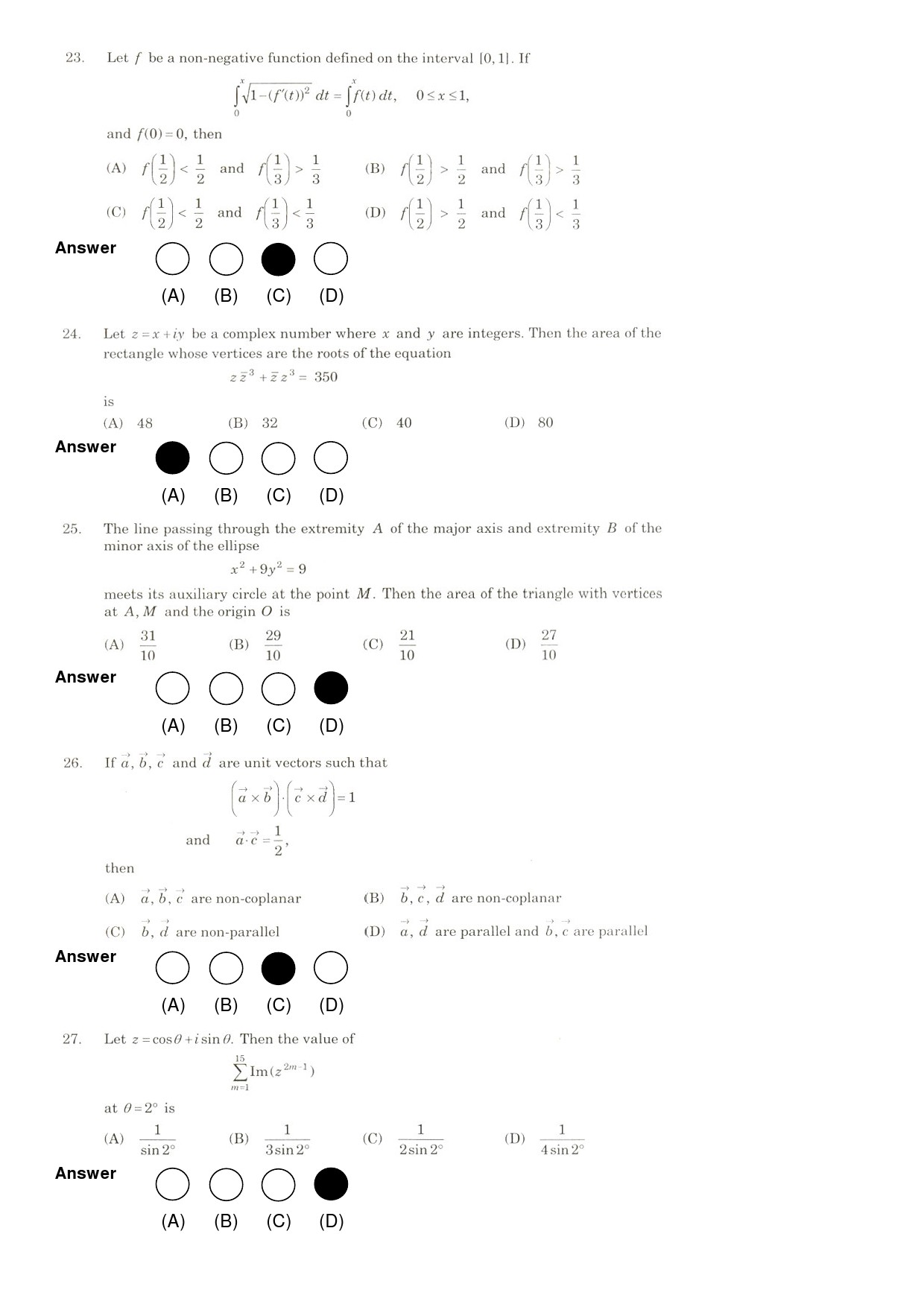 JEE Exam Question Paper 2009 Paper 1 7