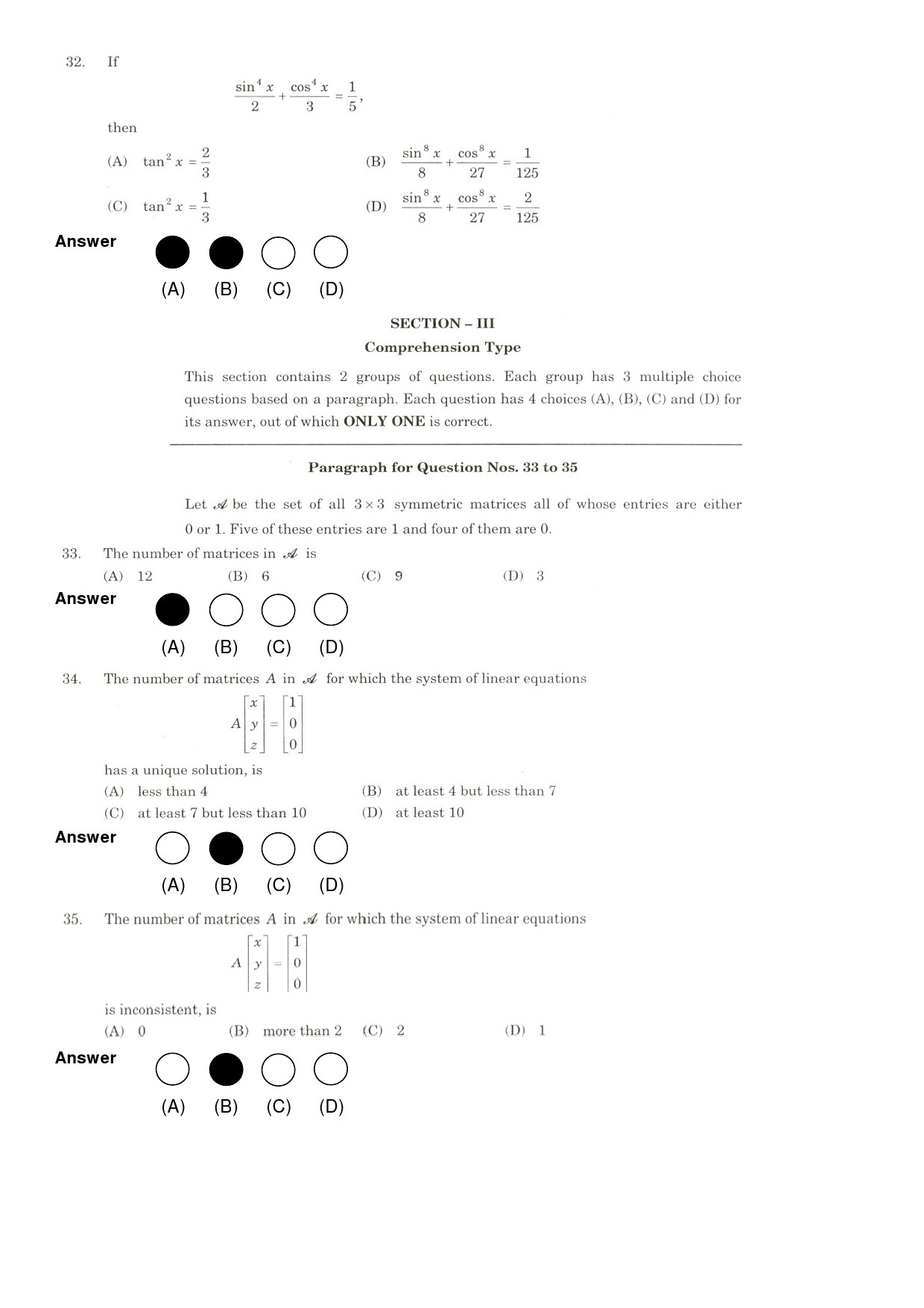 JEE Exam Question Paper 2009 Paper 1 9