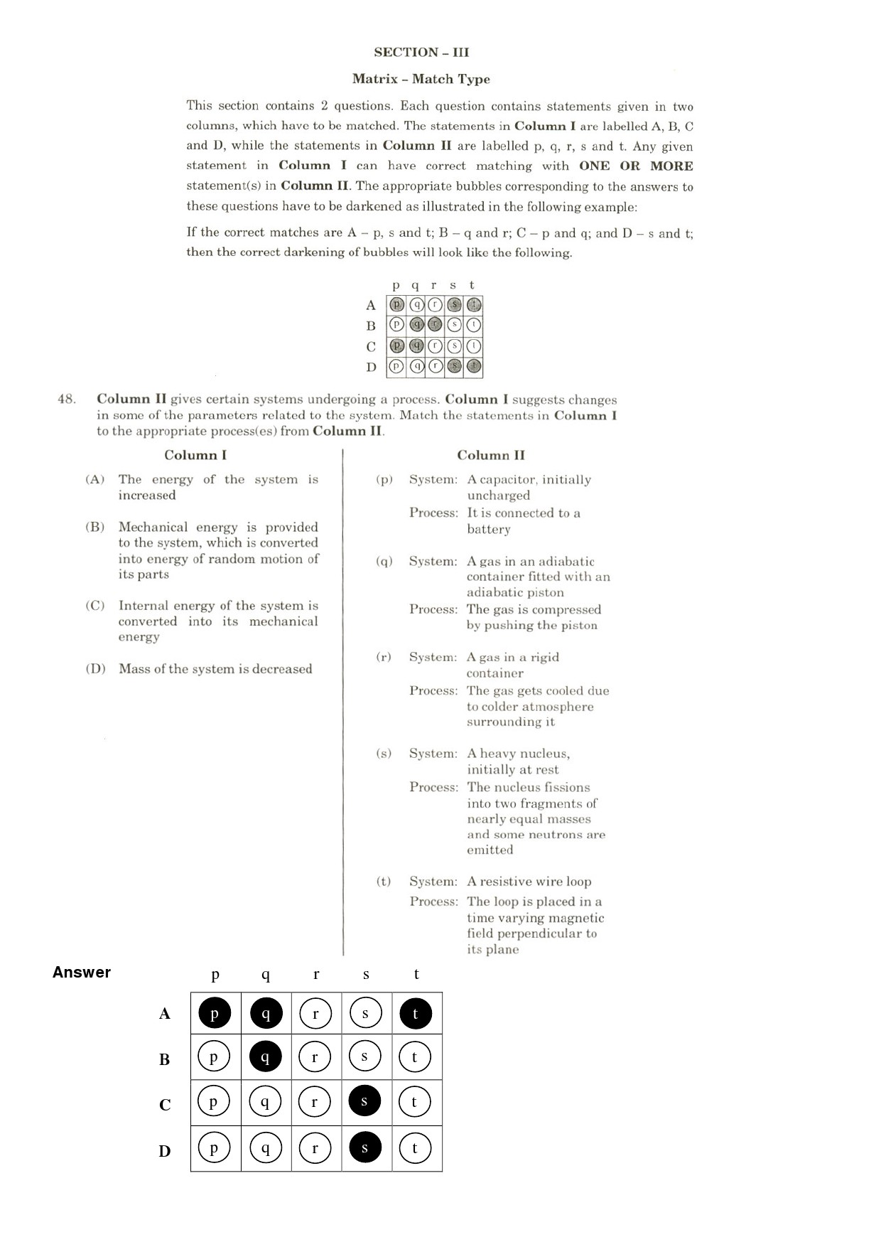 JEE Exam Question Paper 2009 Paper 2 14