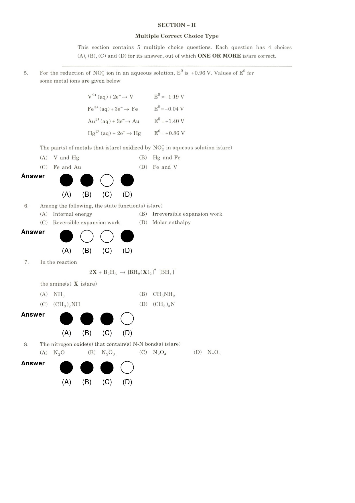 JEE Exam Question Paper 2009 Paper 2 2