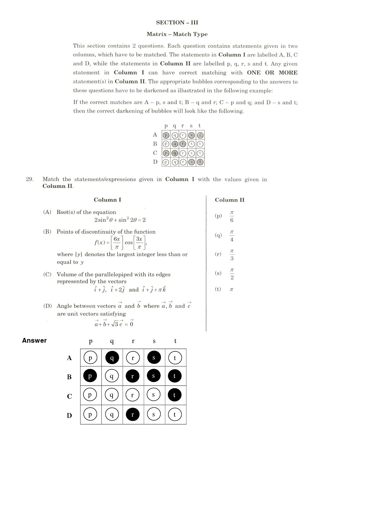 JEE Exam Question Paper 2009 Paper 2 8