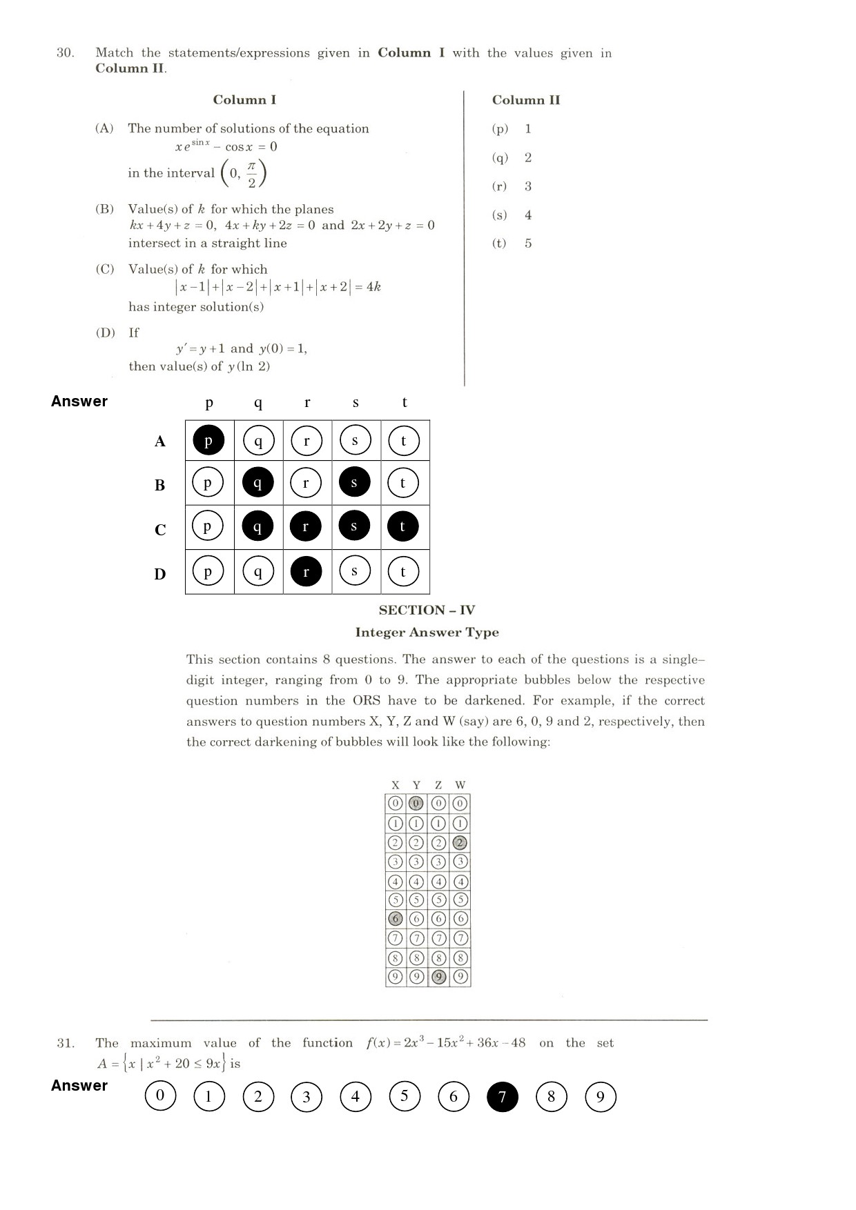 JEE Exam Question Paper 2009 Paper 2 9