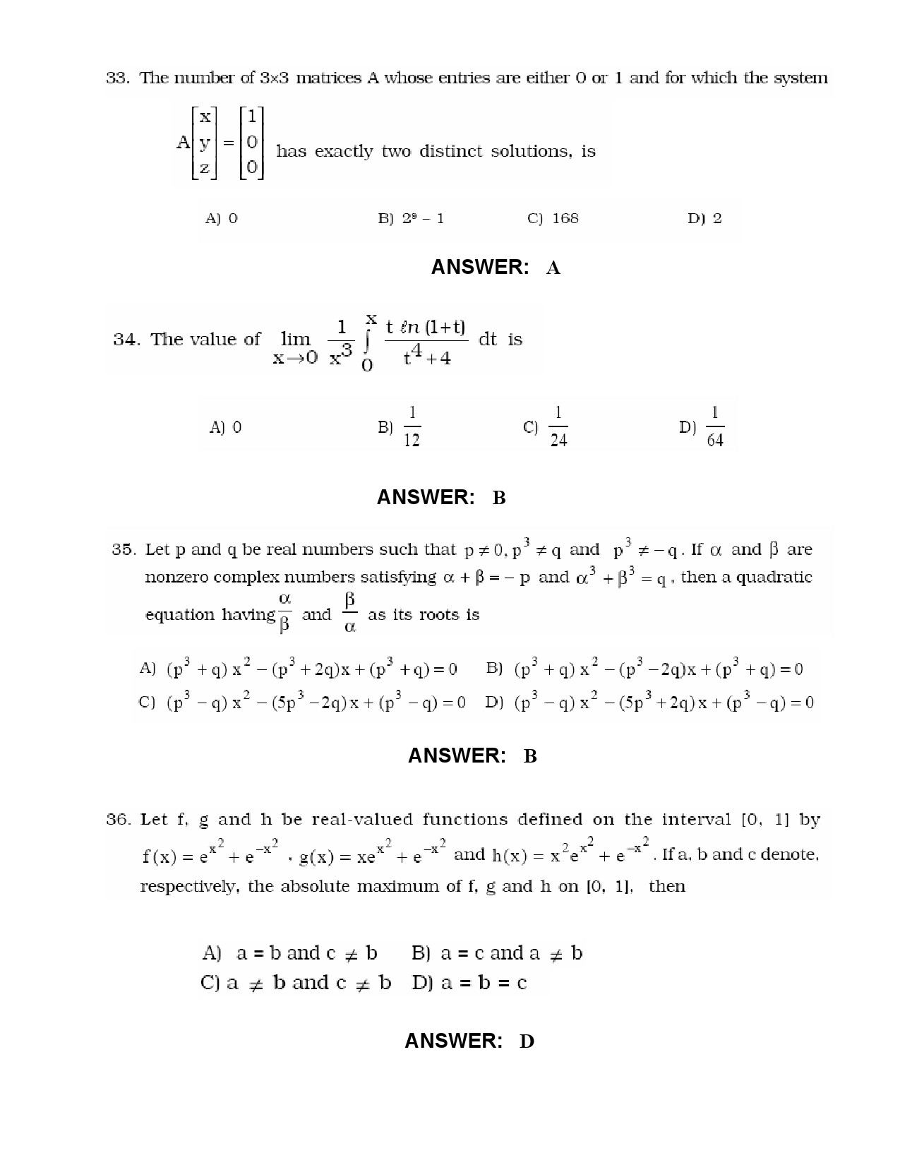 JEE Exam Question Paper 2010 Paper 1 10