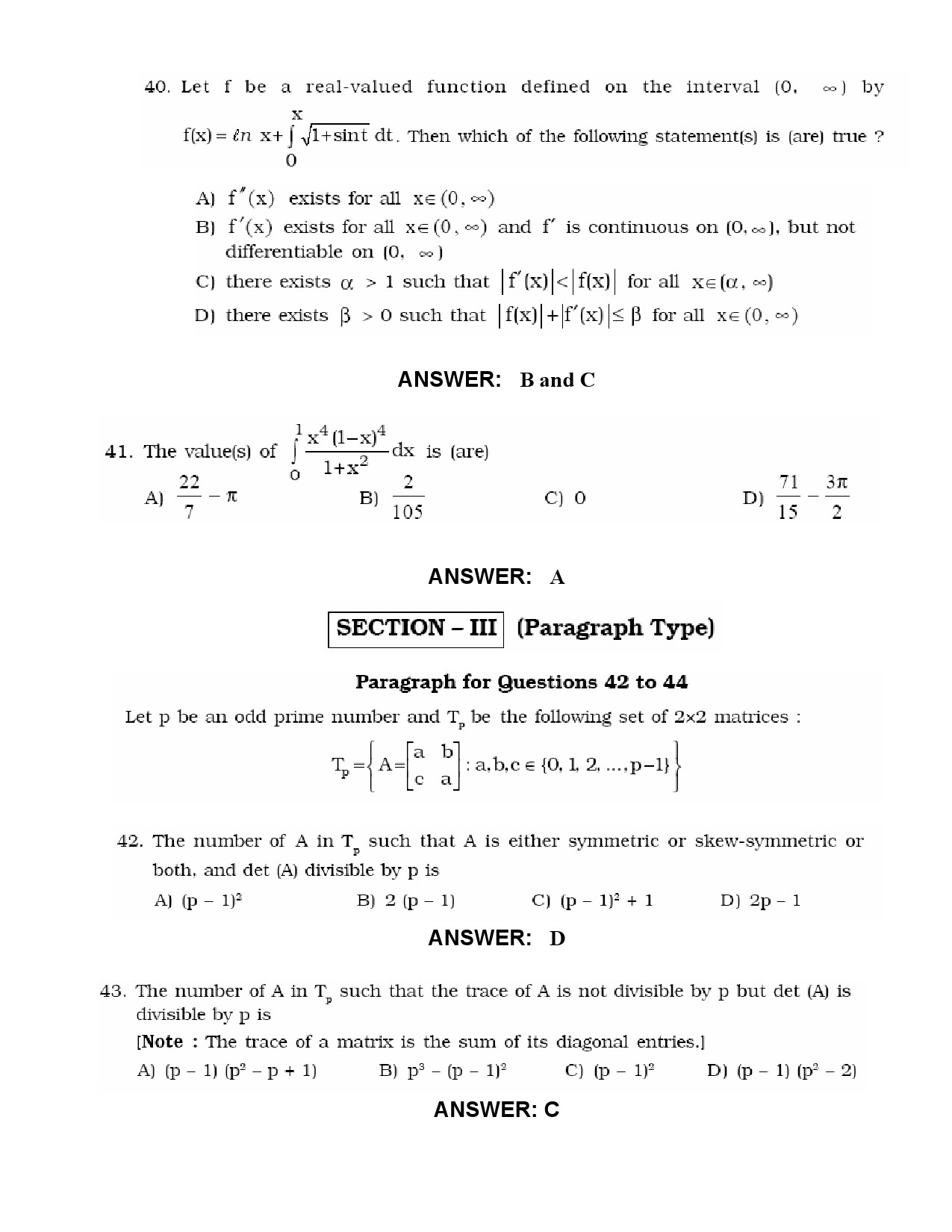 JEE Exam Question Paper 2010 Paper 1 12