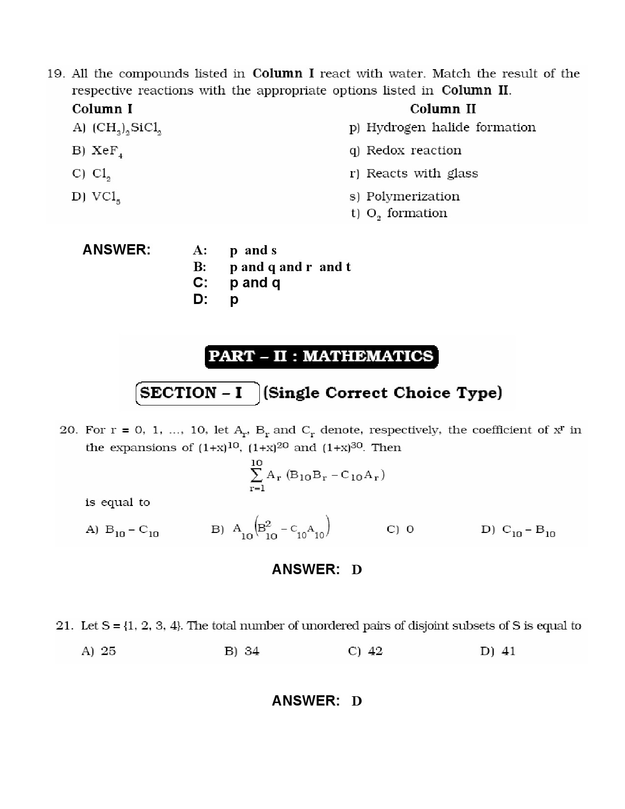 JEE Exam Question Paper 2010 Paper 2 8
