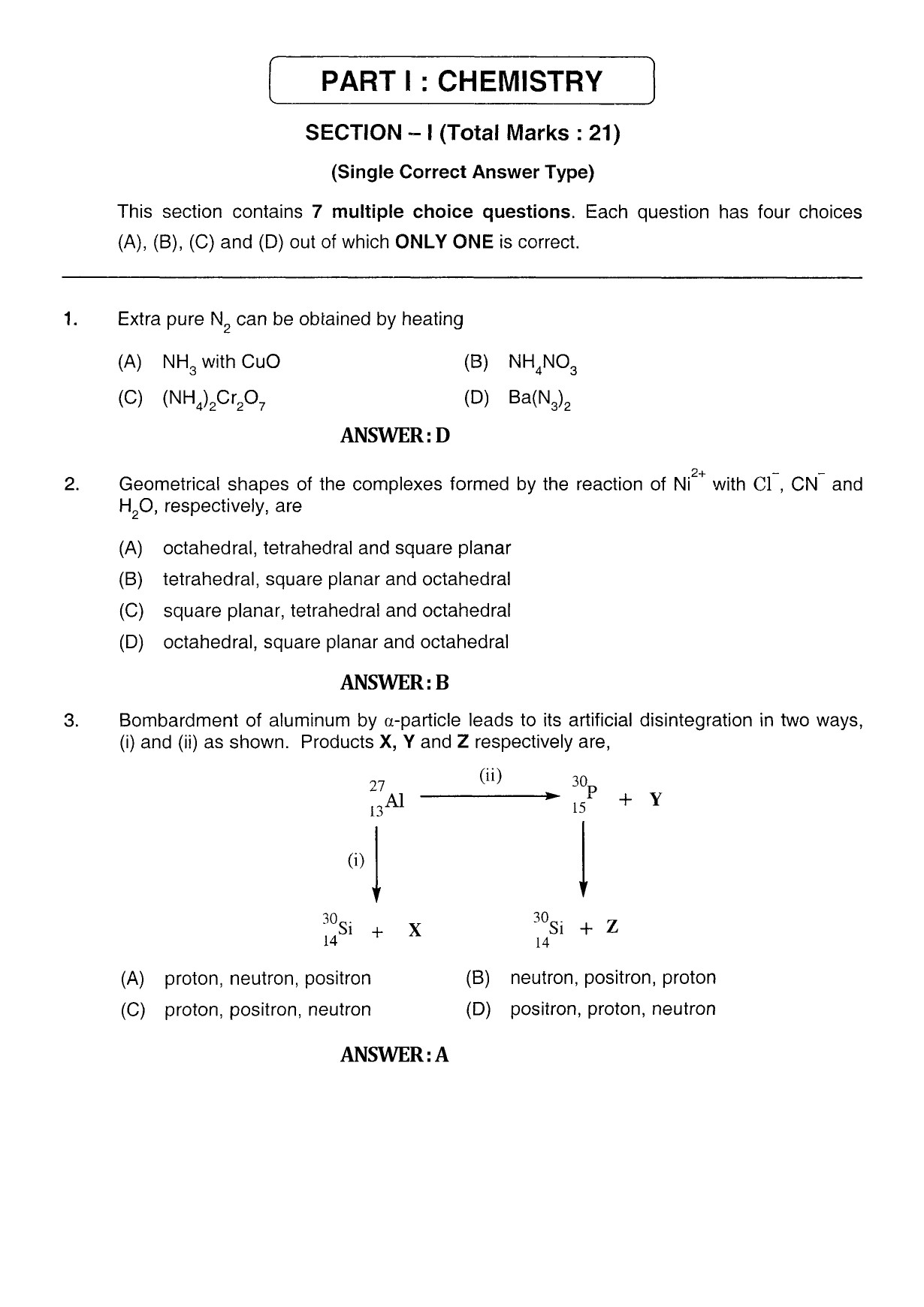 JEE Exam Question Paper 2011 Paper 1 1