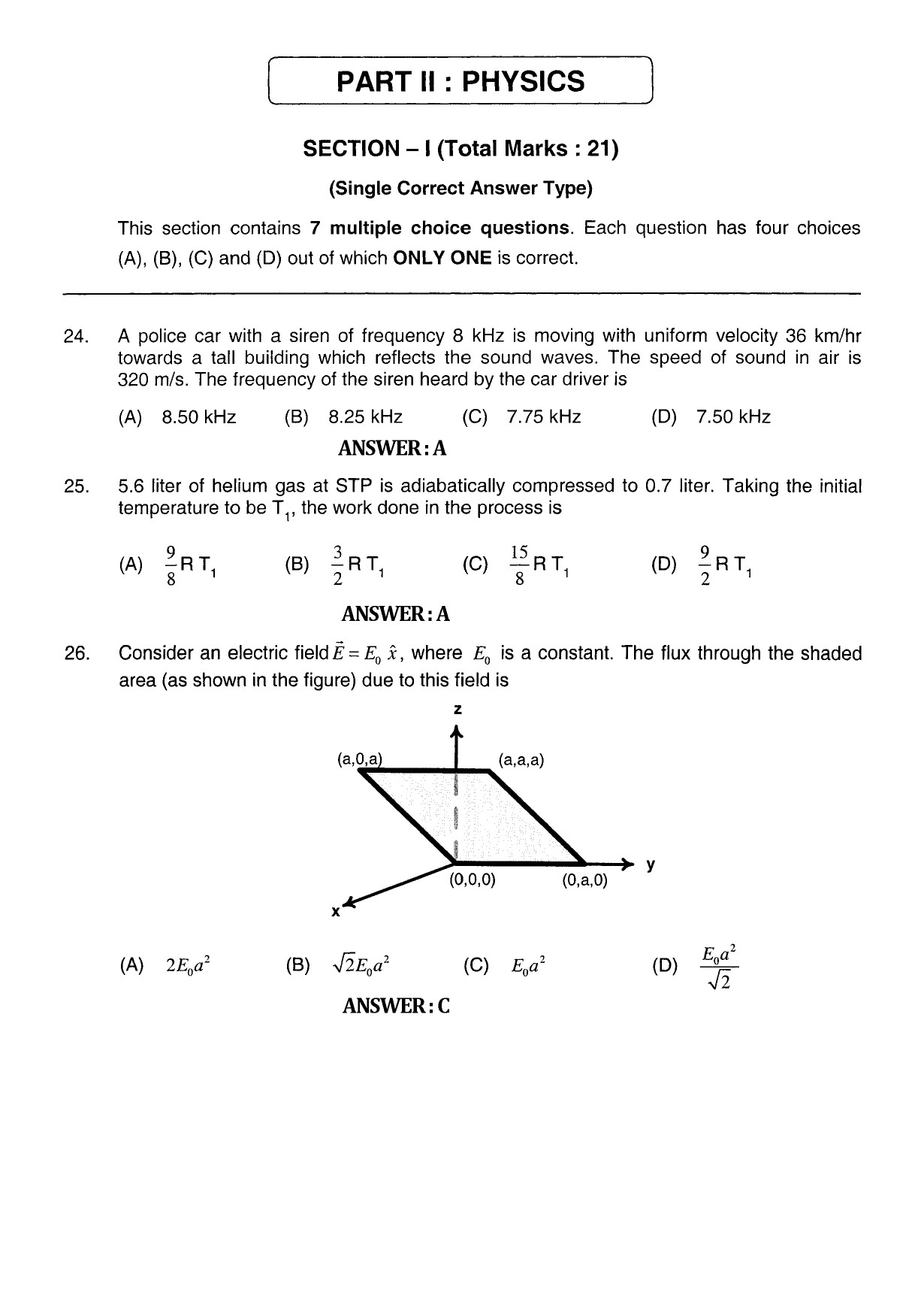 JEE Exam Question Paper 2011 Paper 1 10