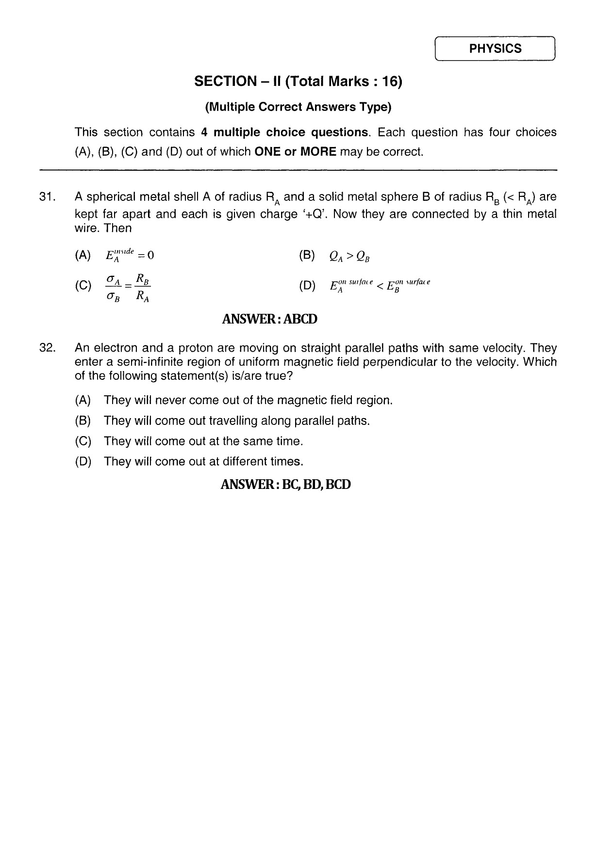 JEE Exam Question Paper 2011 Paper 1 13