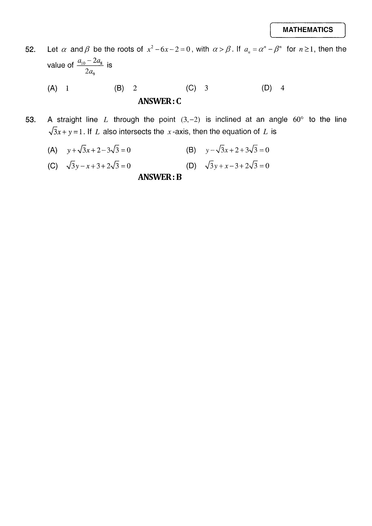 JEE Exam Question Paper 2011 Paper 1 24