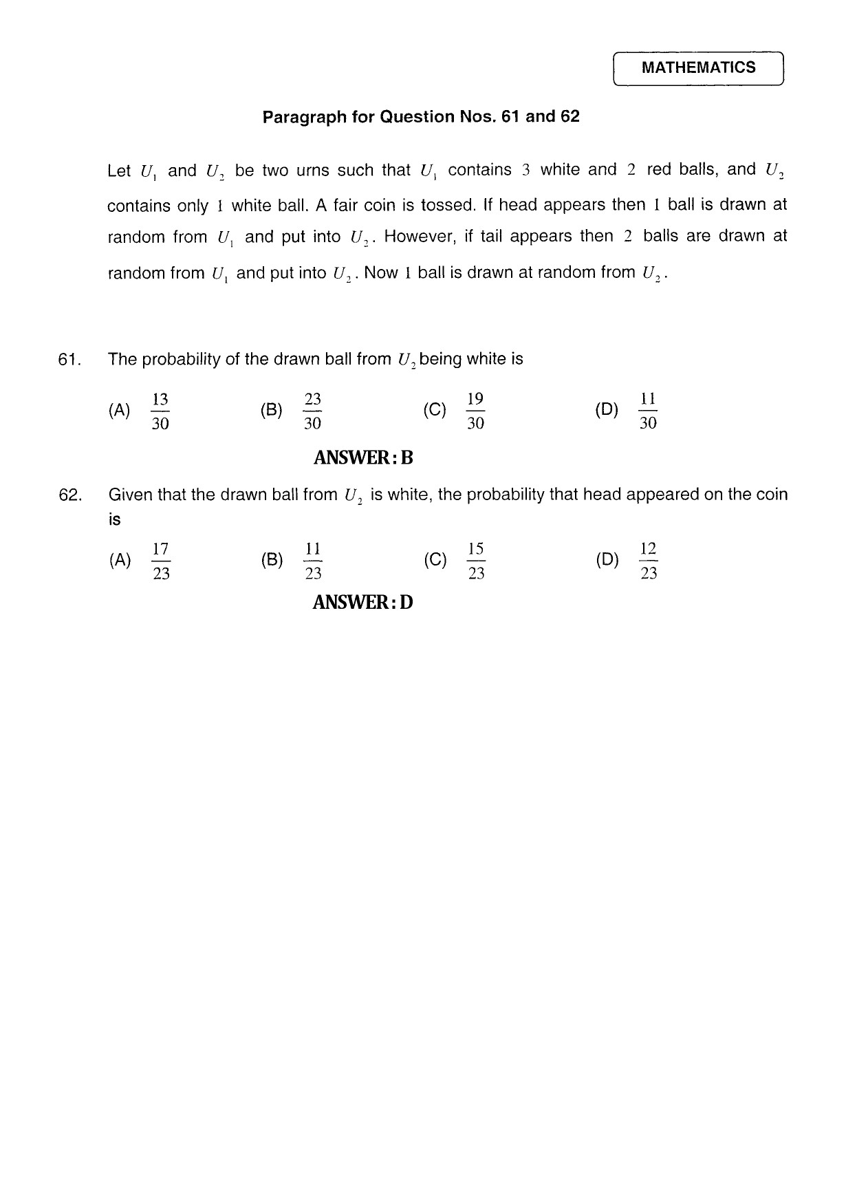 JEE Exam Question Paper 2011 Paper 1 28