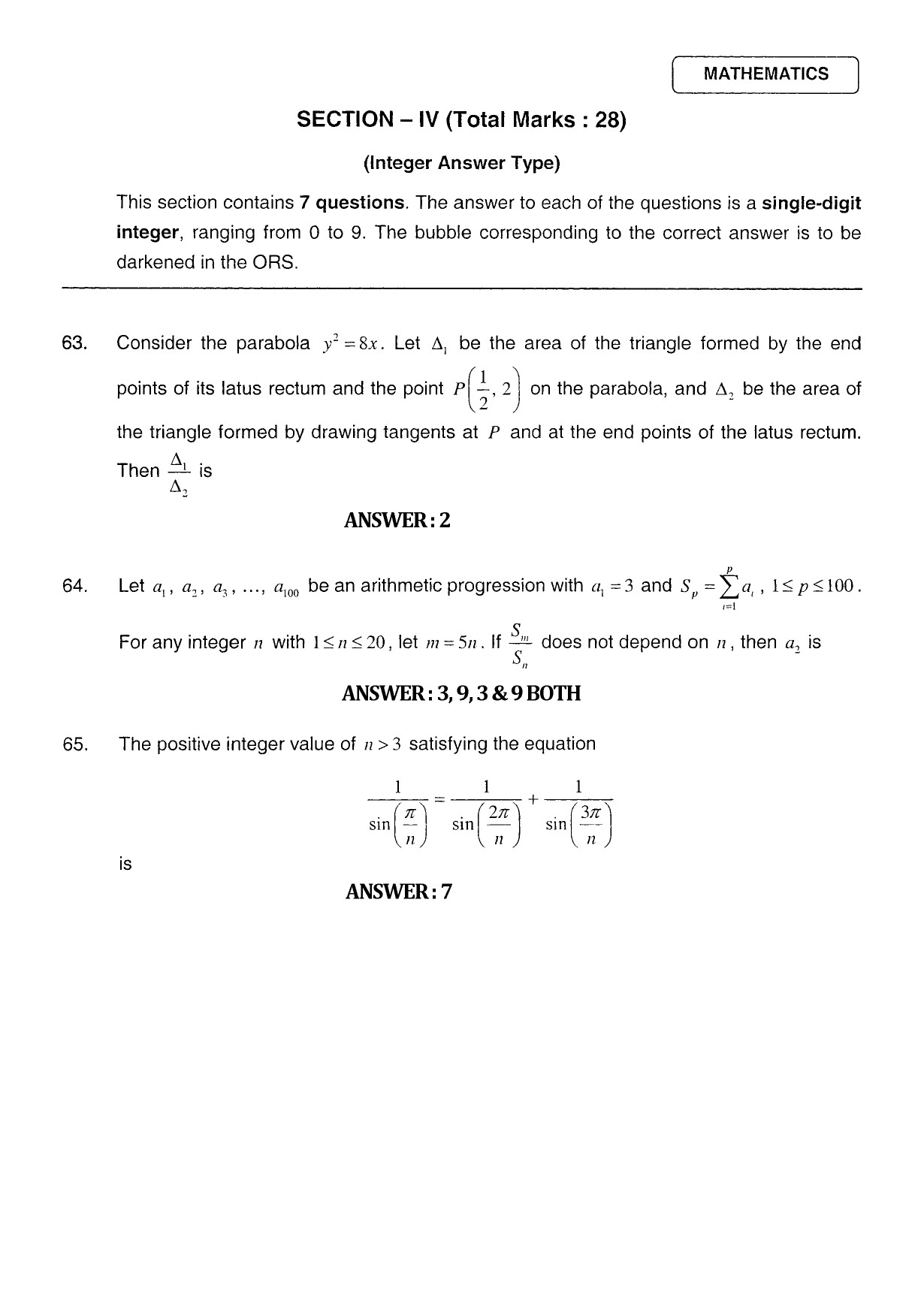 JEE Exam Question Paper 2011 Paper 1 29