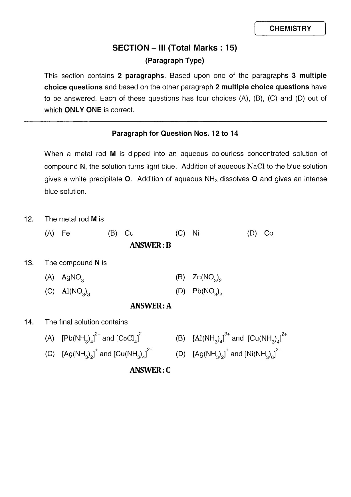 JEE Exam Question Paper 2011 Paper 1 6