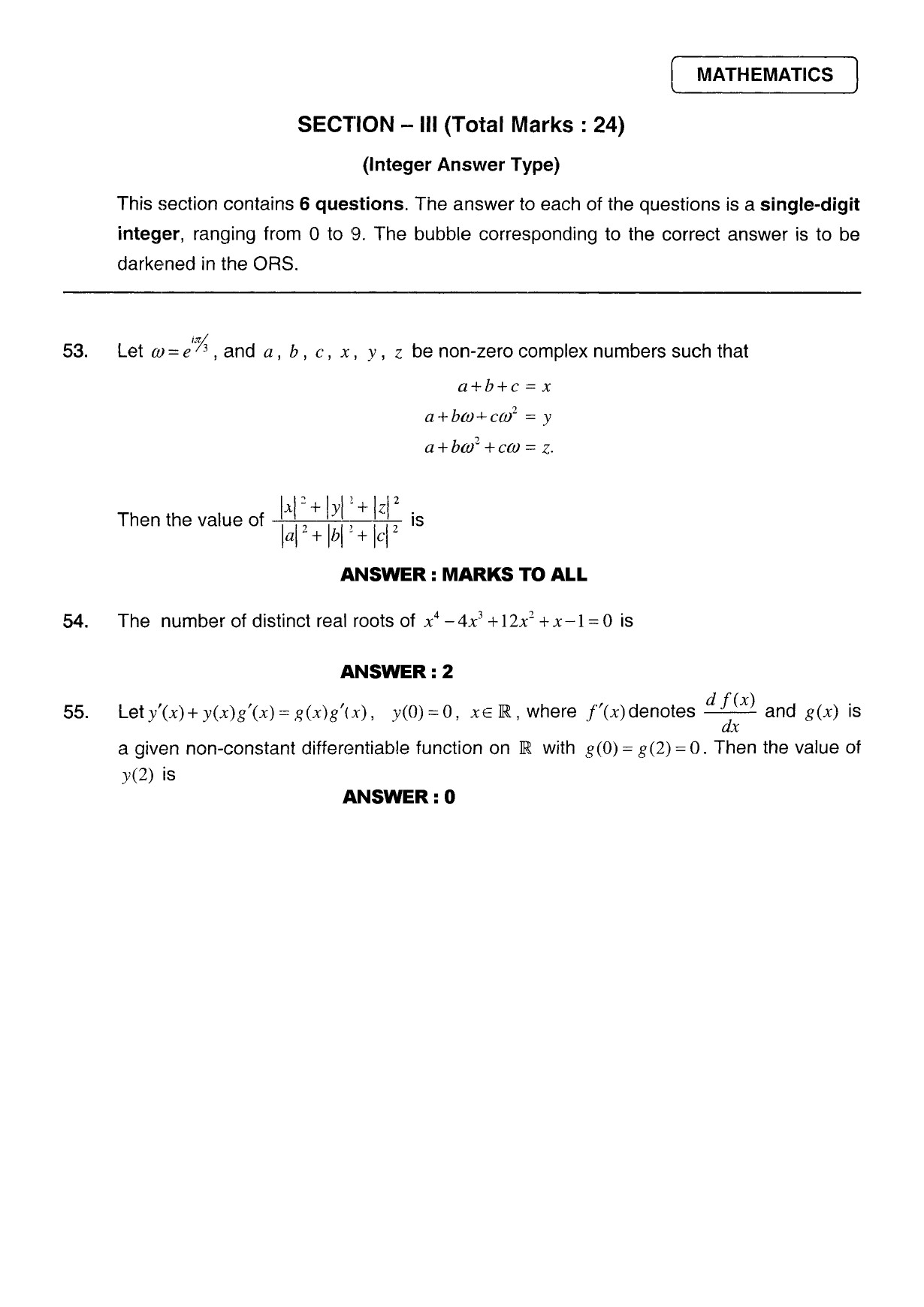 JEE Exam Question Paper 2011 Paper 2 23