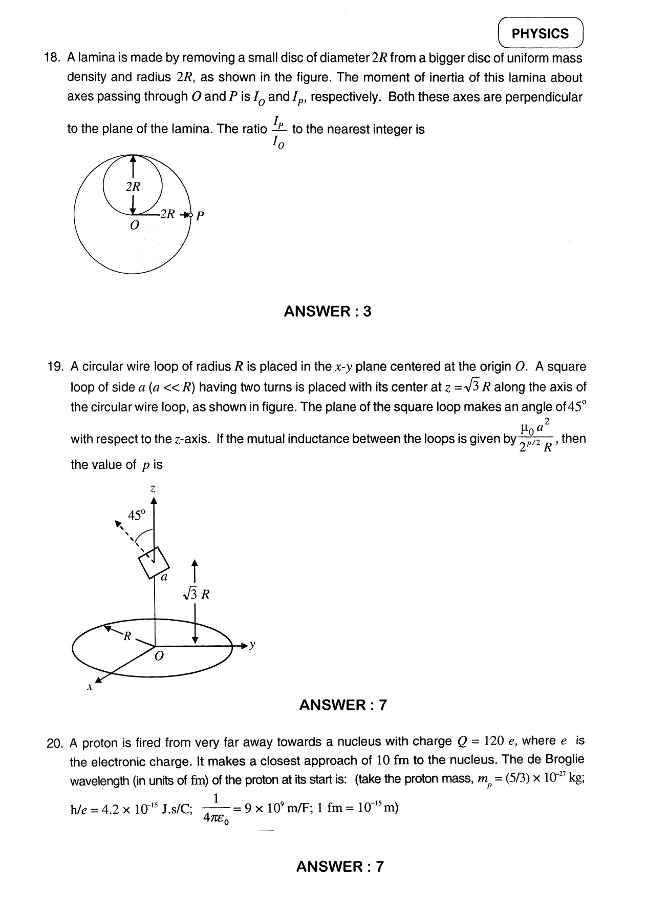 JEE Exam Question Paper 2012 Paper 1 Physics 11