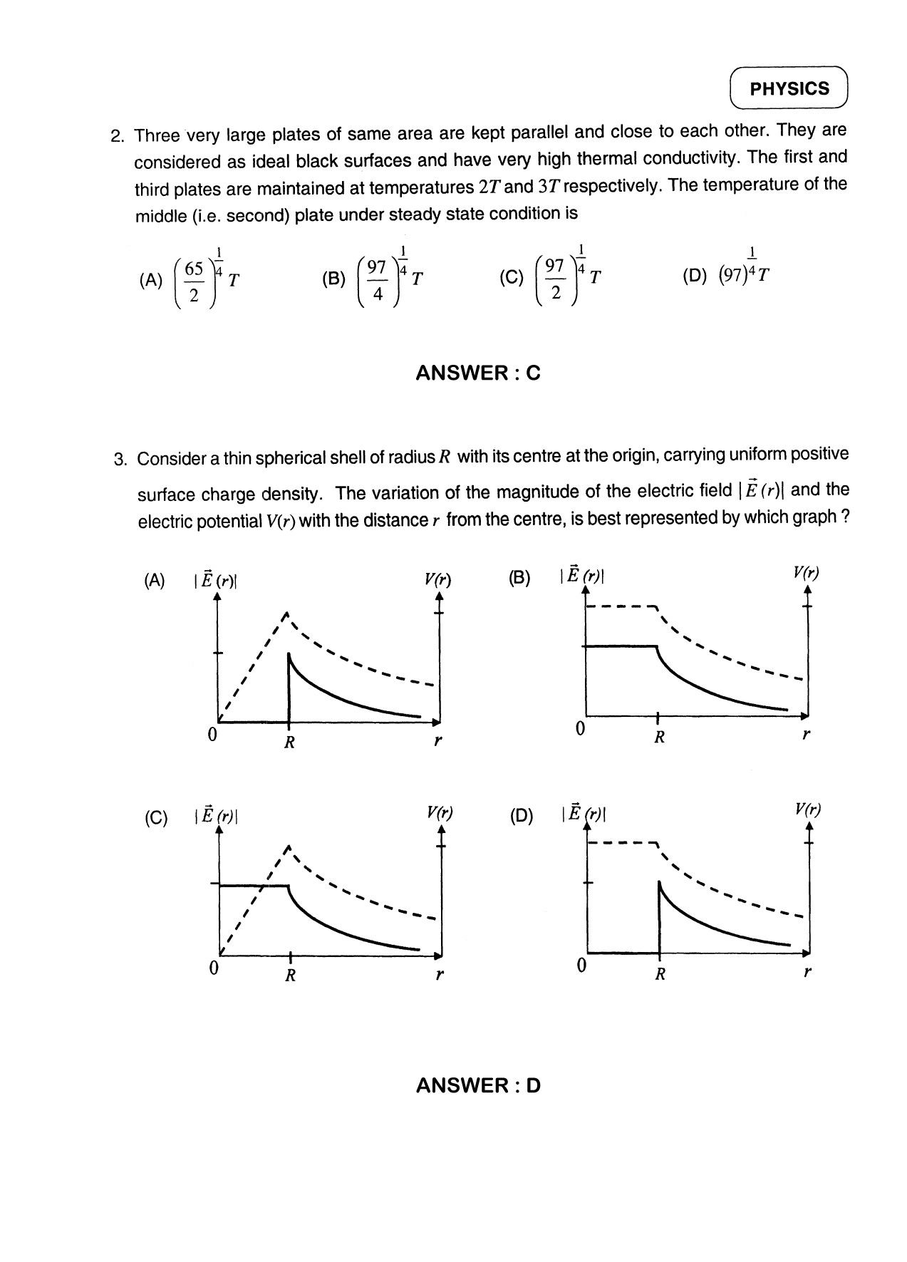 JEE Exam Question Paper 2012 Paper 1 Physics 2