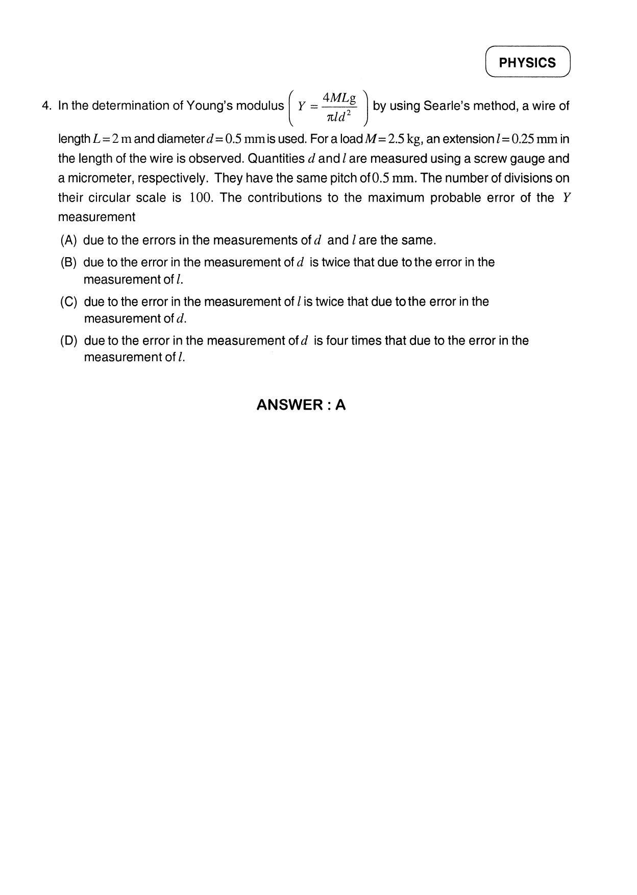 JEE Exam Question Paper 2012 Paper 1 Physics 3
