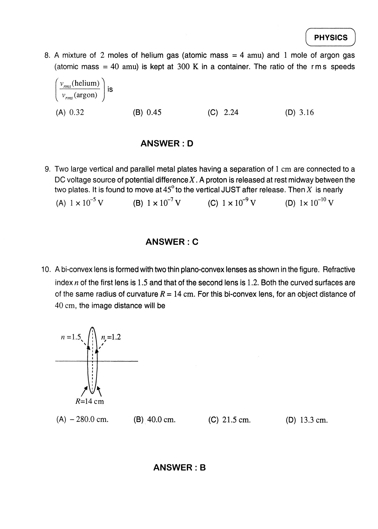 JEE Exam Question Paper 2012 Paper 1 Physics 6