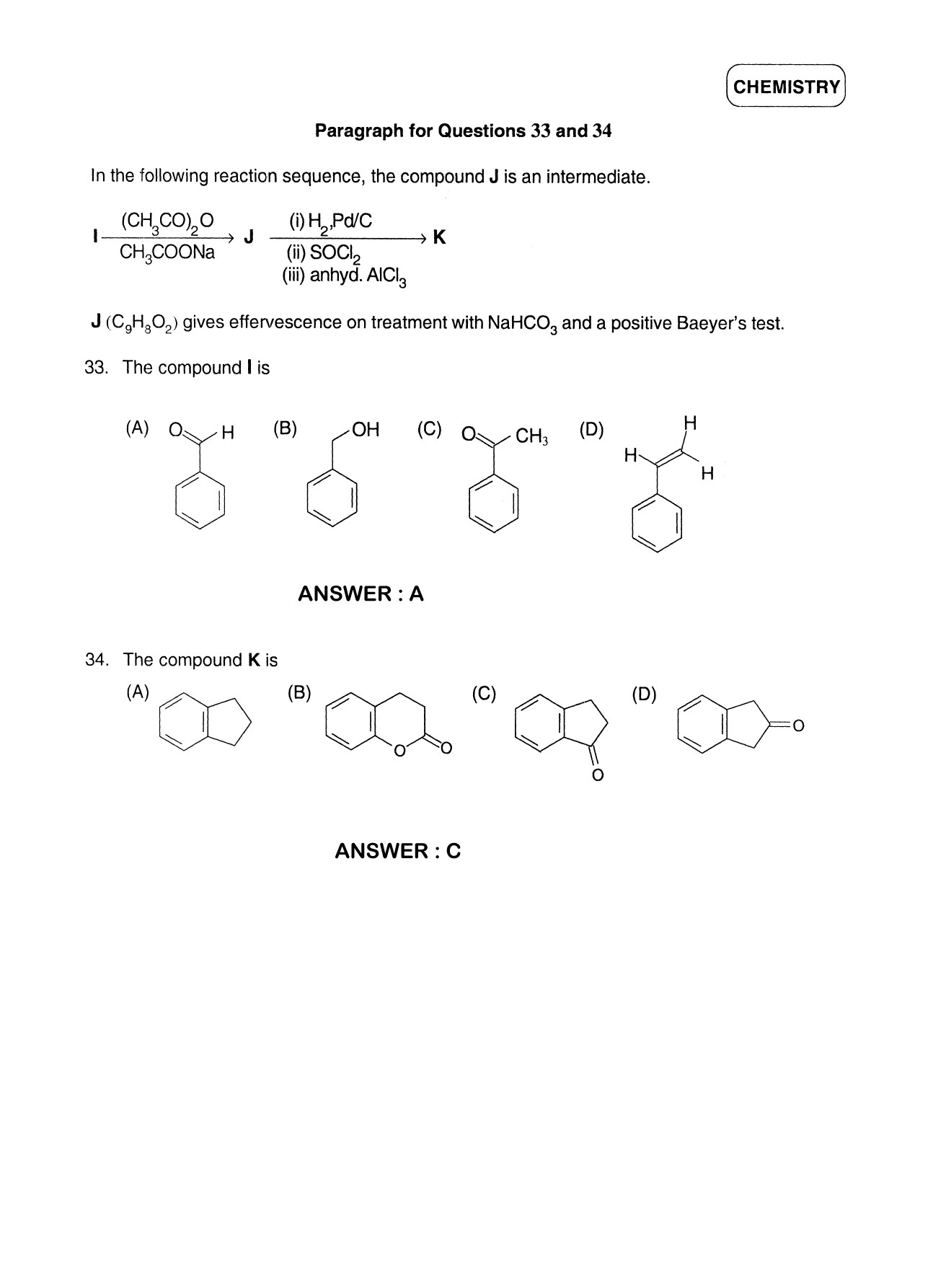 JEE Exam Question Paper 2012 Paper 2 Chemistry 6