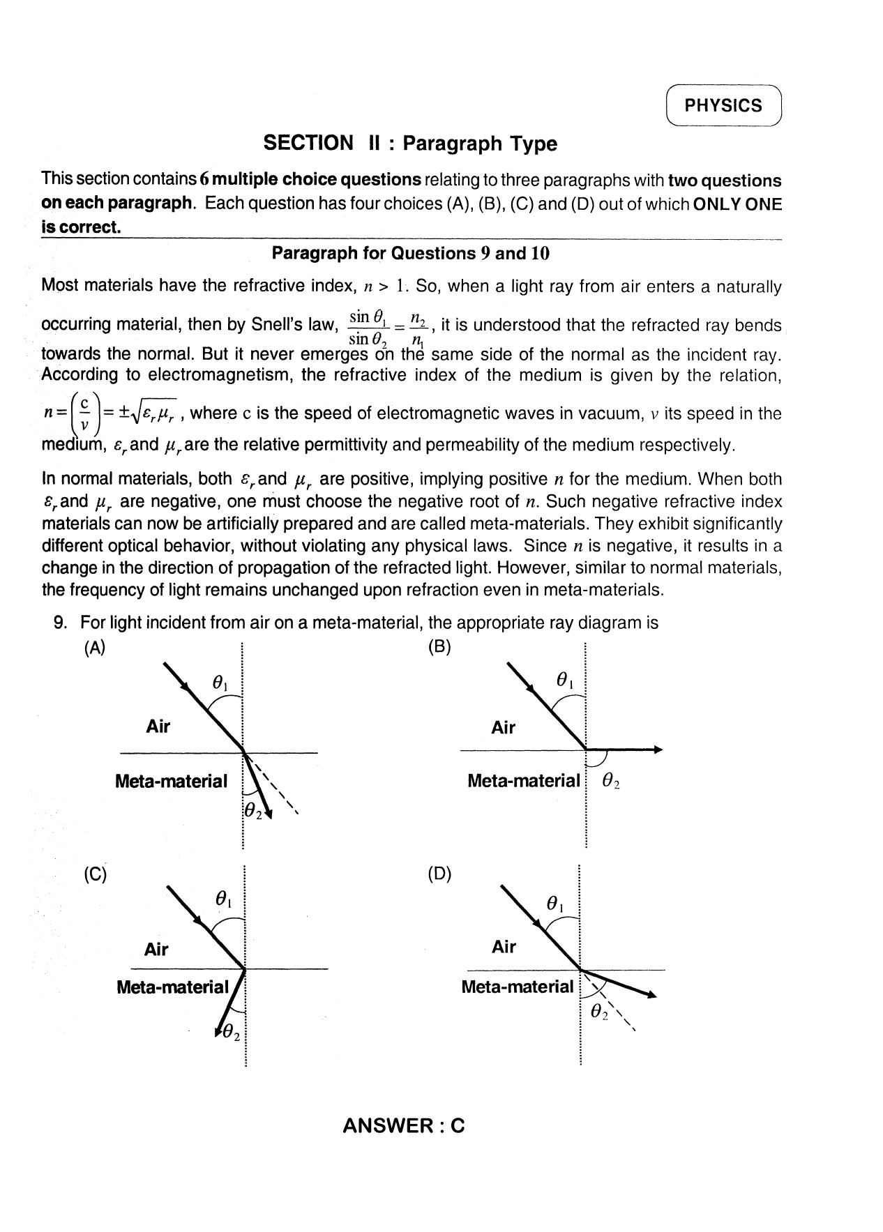 JEE Exam Question Paper 2012 Paper 2 Physics 5