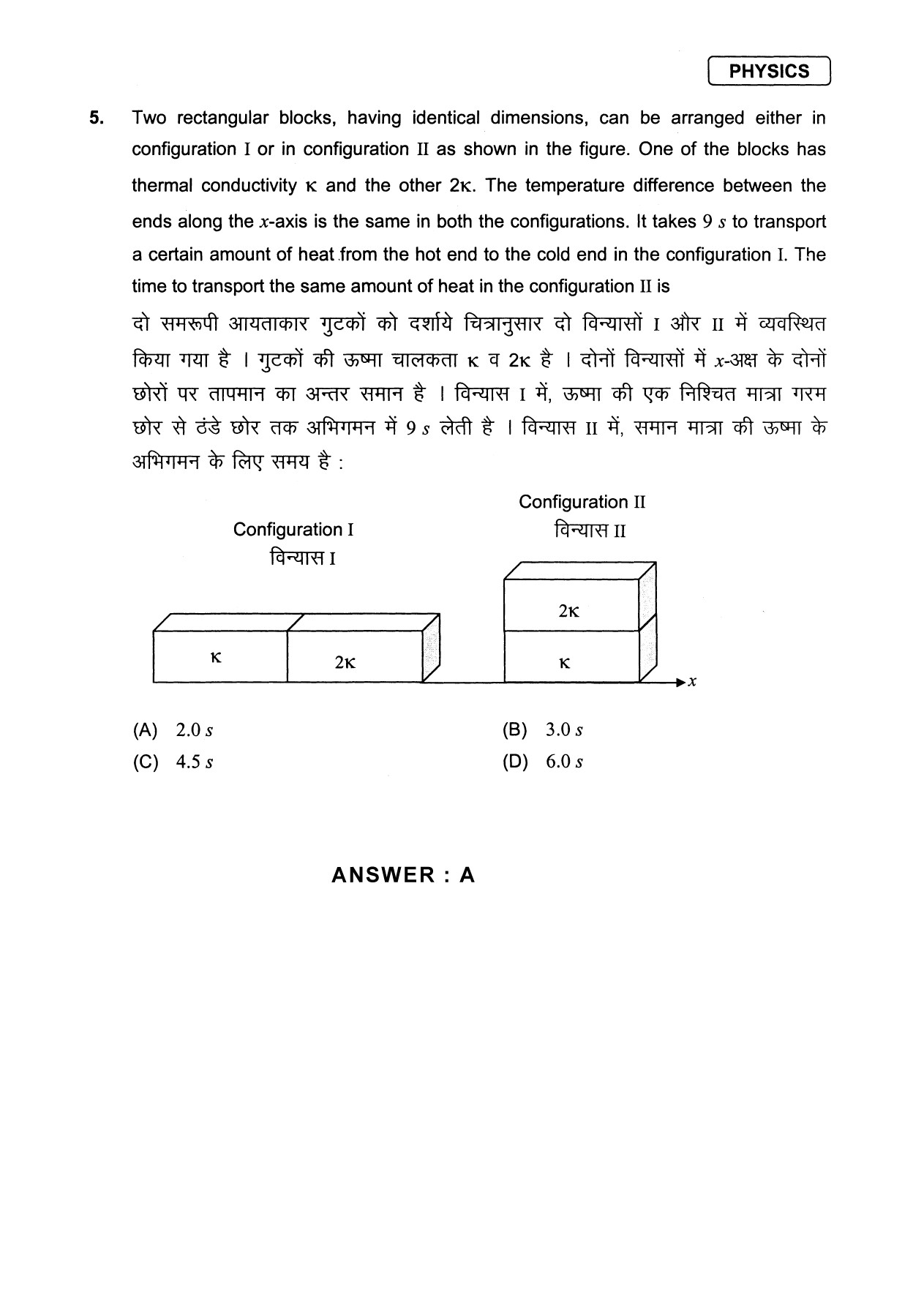 JEE Exam Question Paper 2013 Paper 1 Physics 3