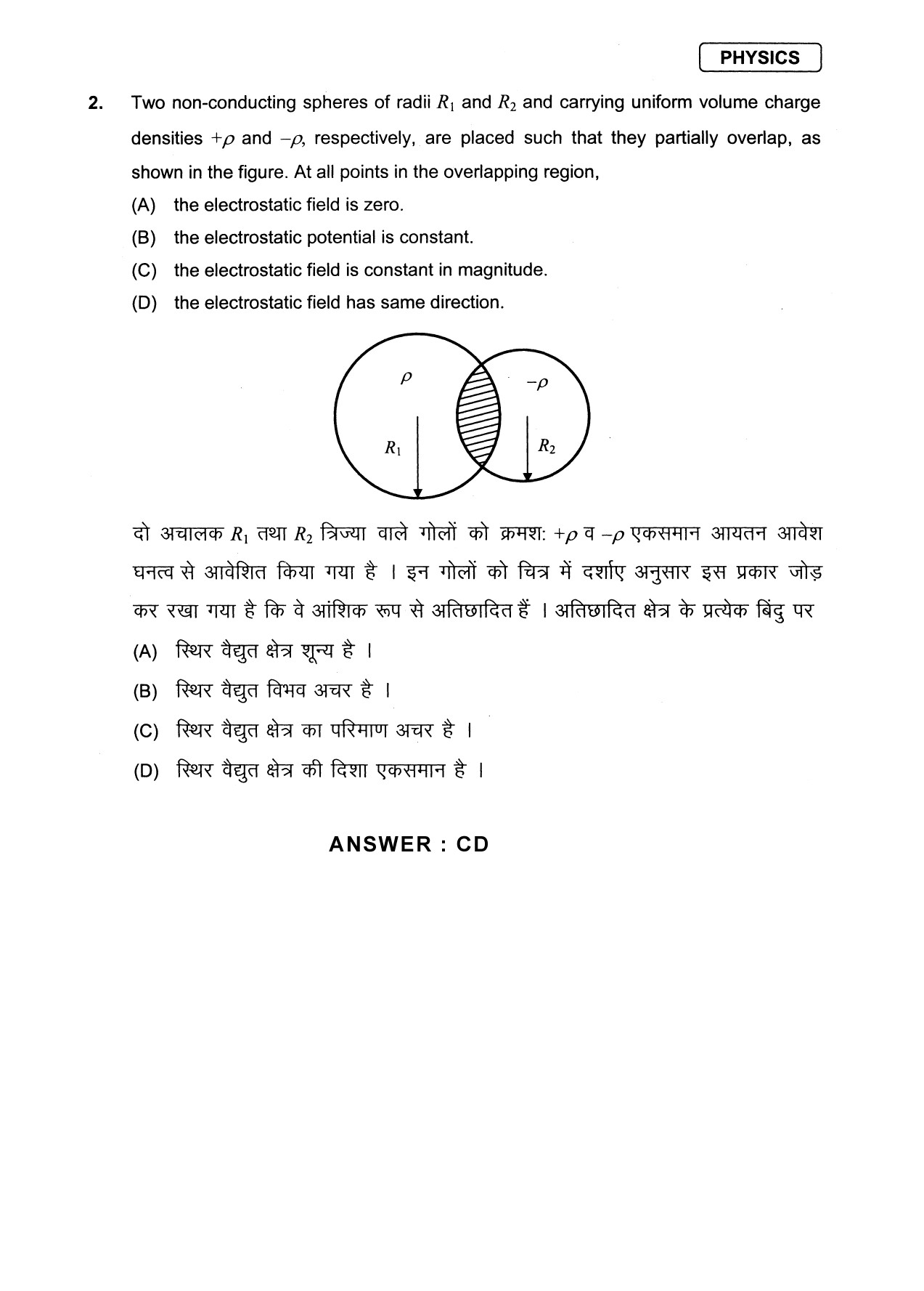JEE Exam Question Paper 2013 Paper 2 Physics 2