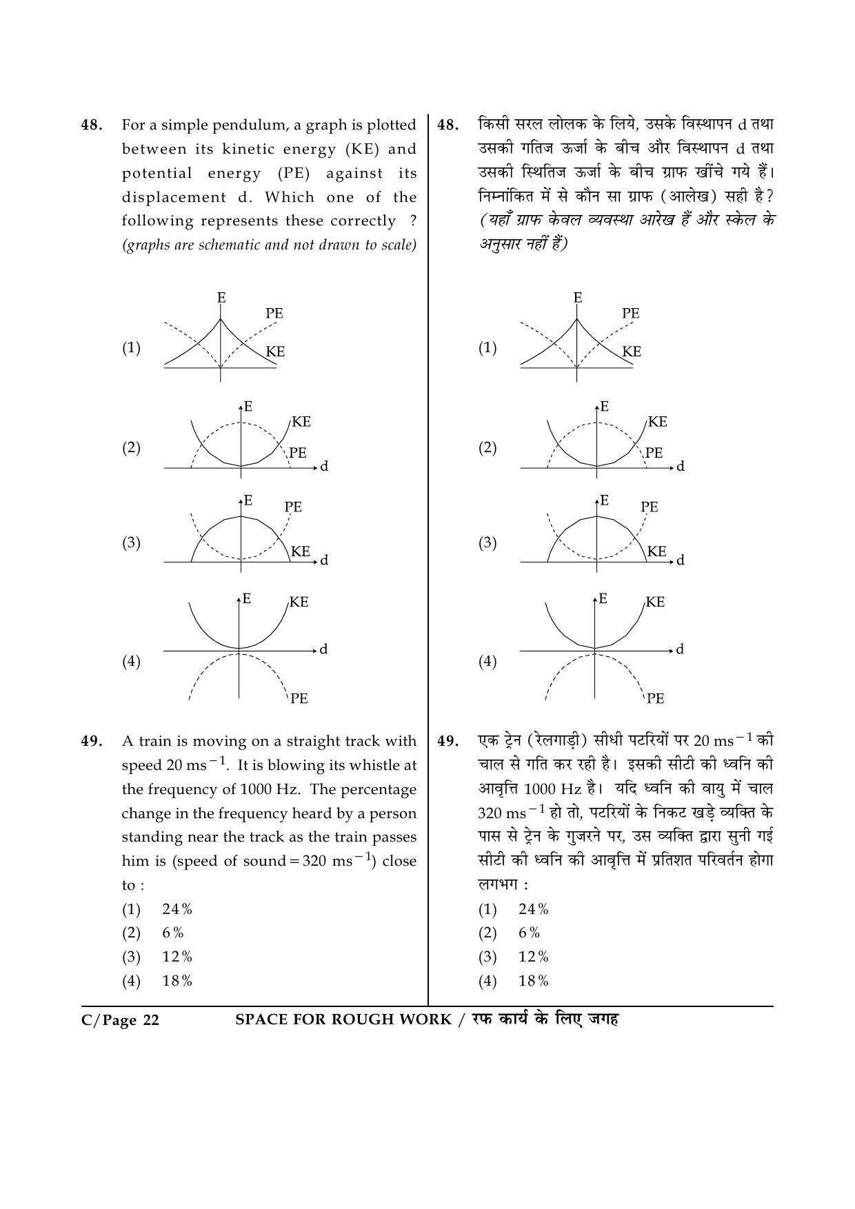 JEE Main Exam Question Paper 2015 Booklet C 22