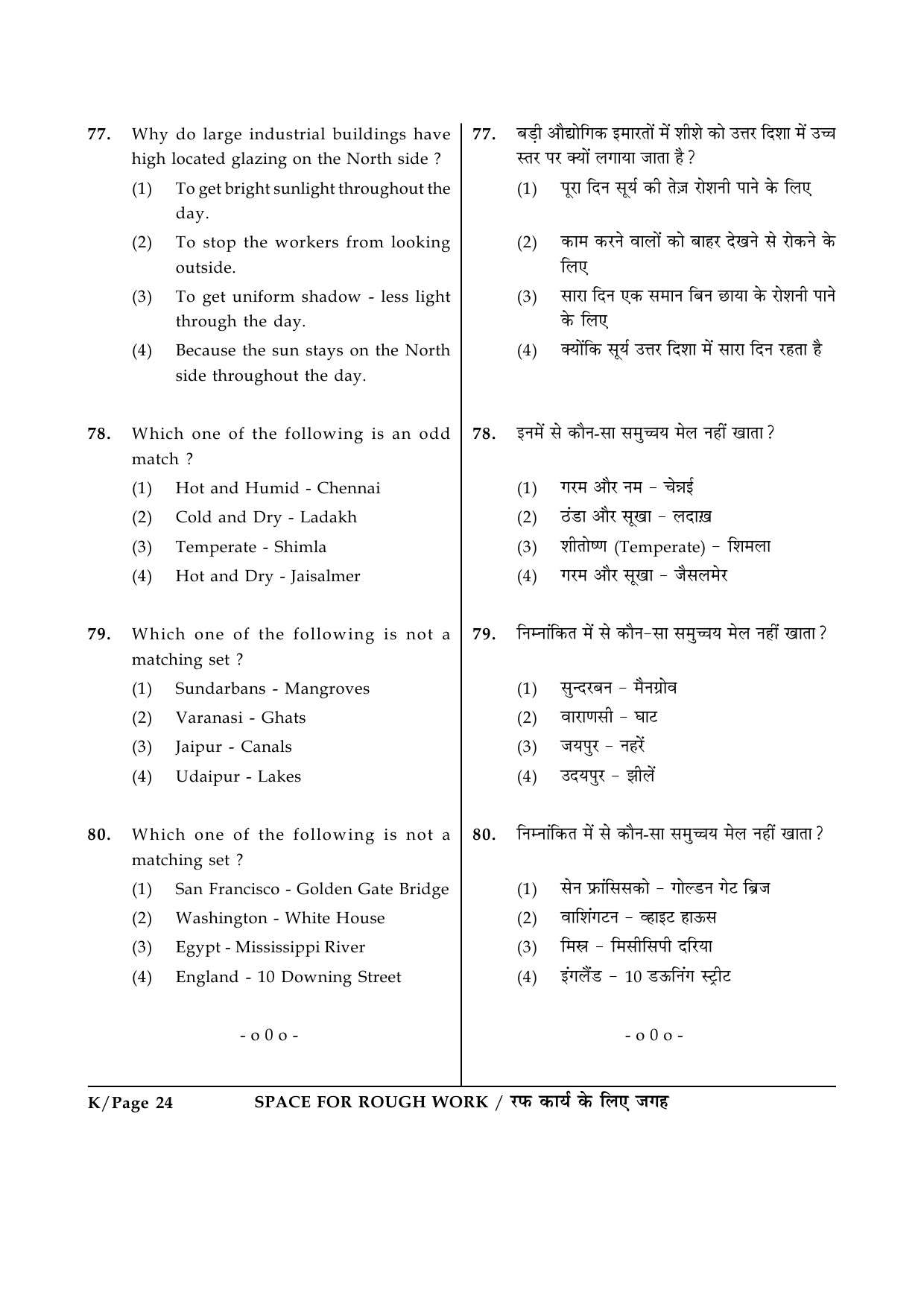 JEE Main Exam Question Paper 2015 Booklet K 24