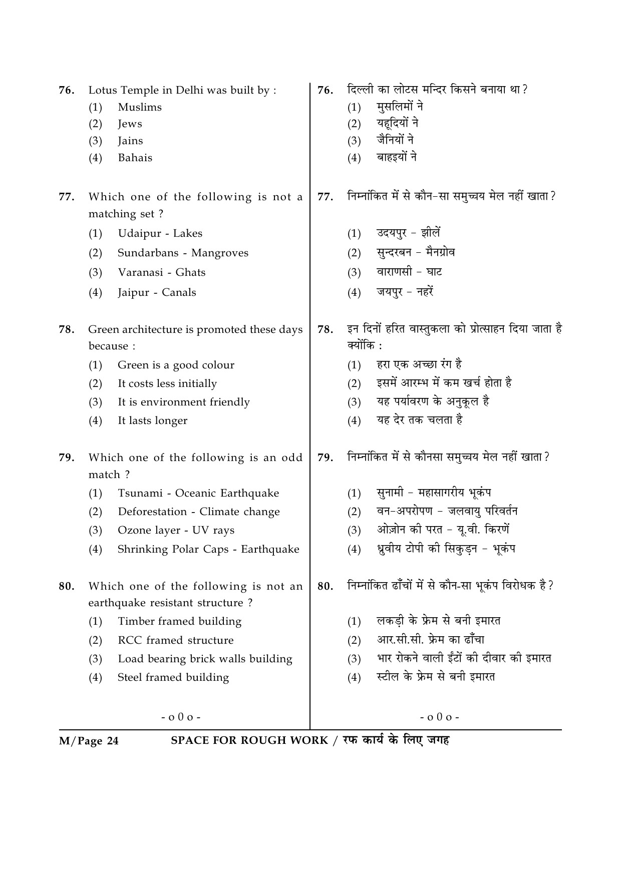 JEE Main Exam Question Paper 2015 Booklet M 24