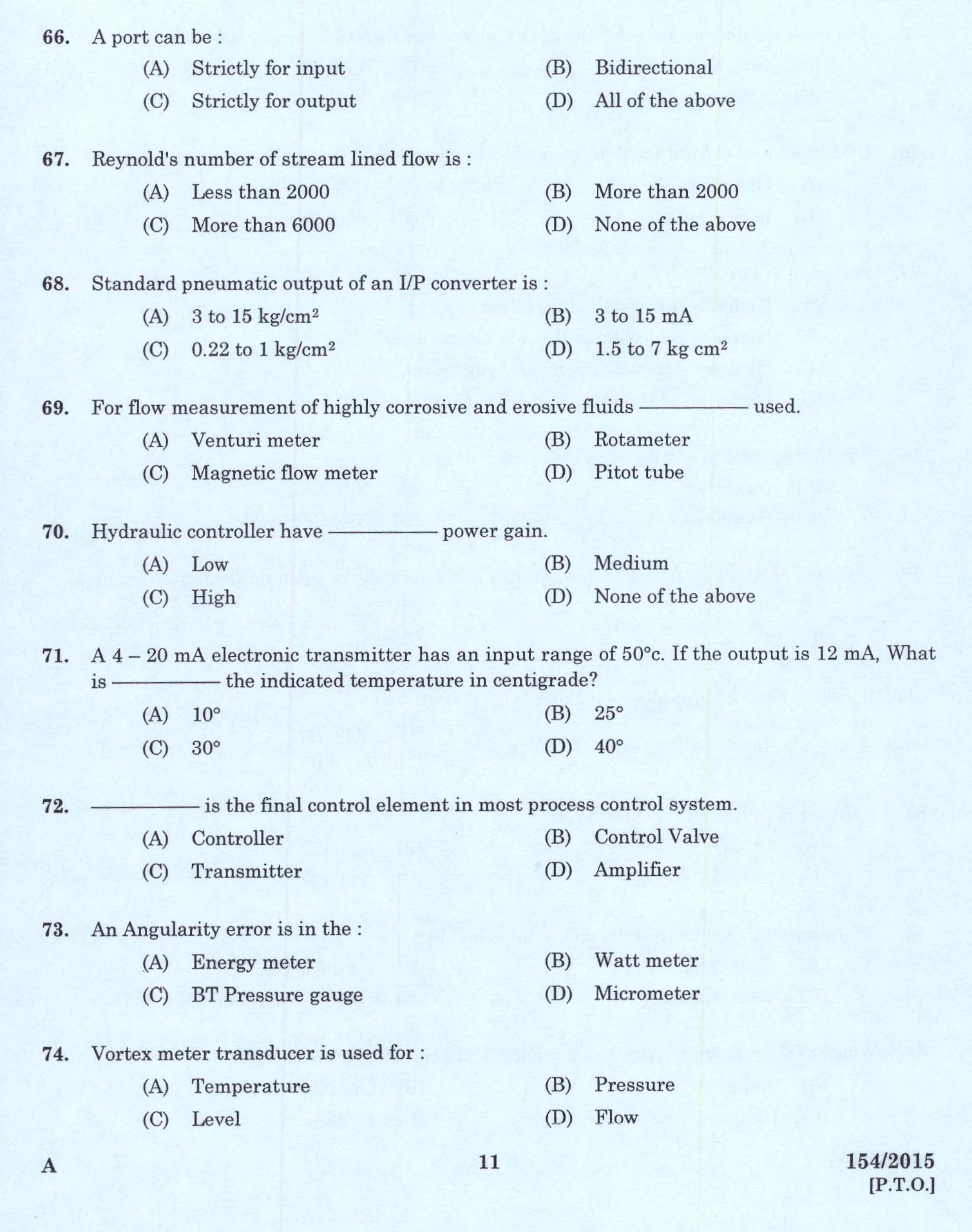 Kerala PSC Foreman Exam 2015 Question Paper Code 1542015 9