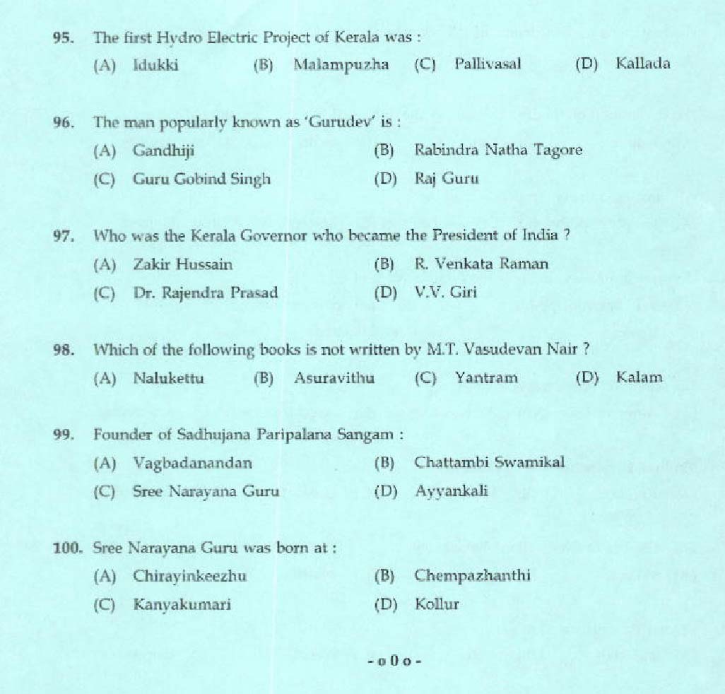 Kerala PSC Foreman Exam 2016 Question Paper Code 1482016 12