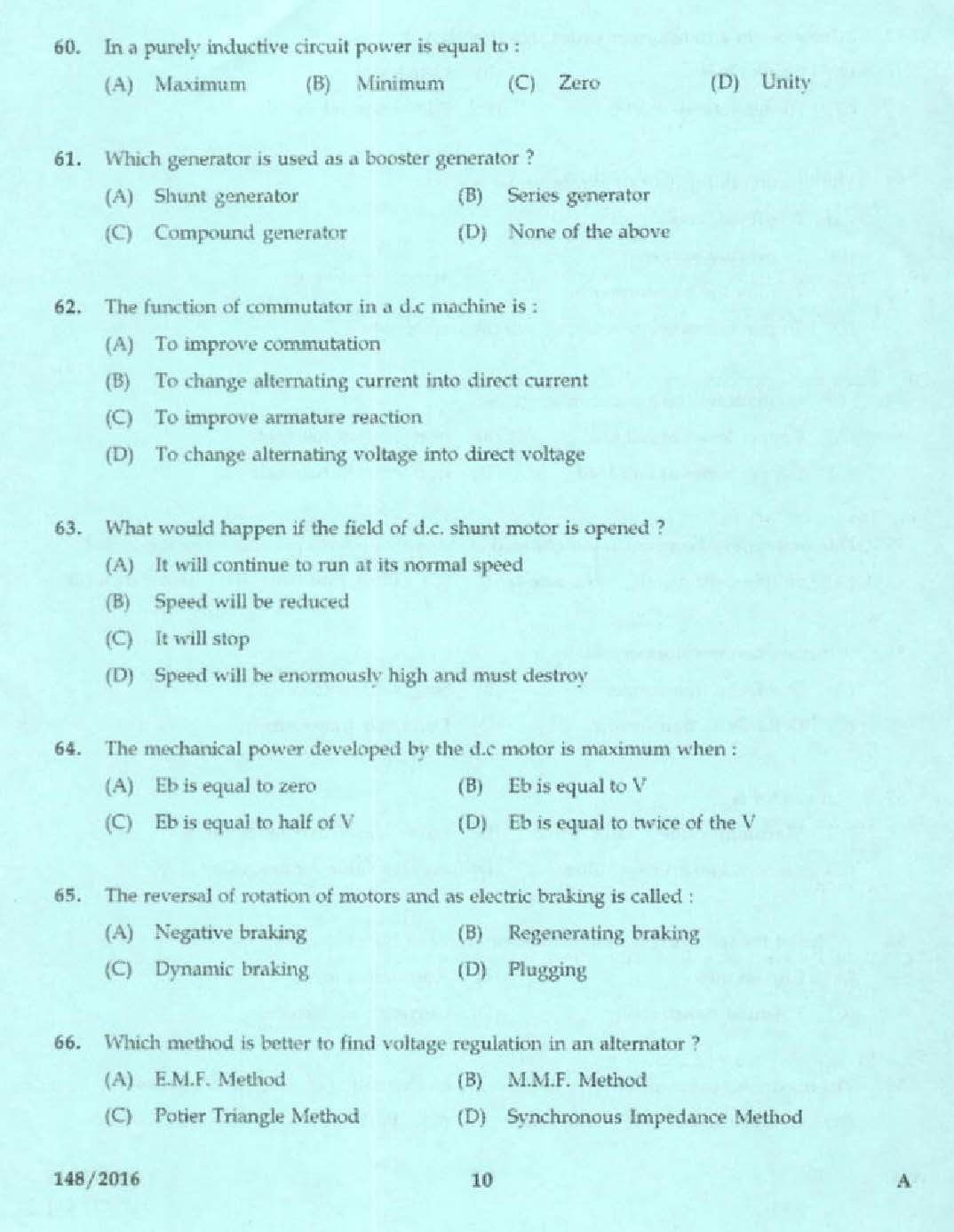 Kerala PSC Foreman Exam 2016 Question Paper Code 1482016 8