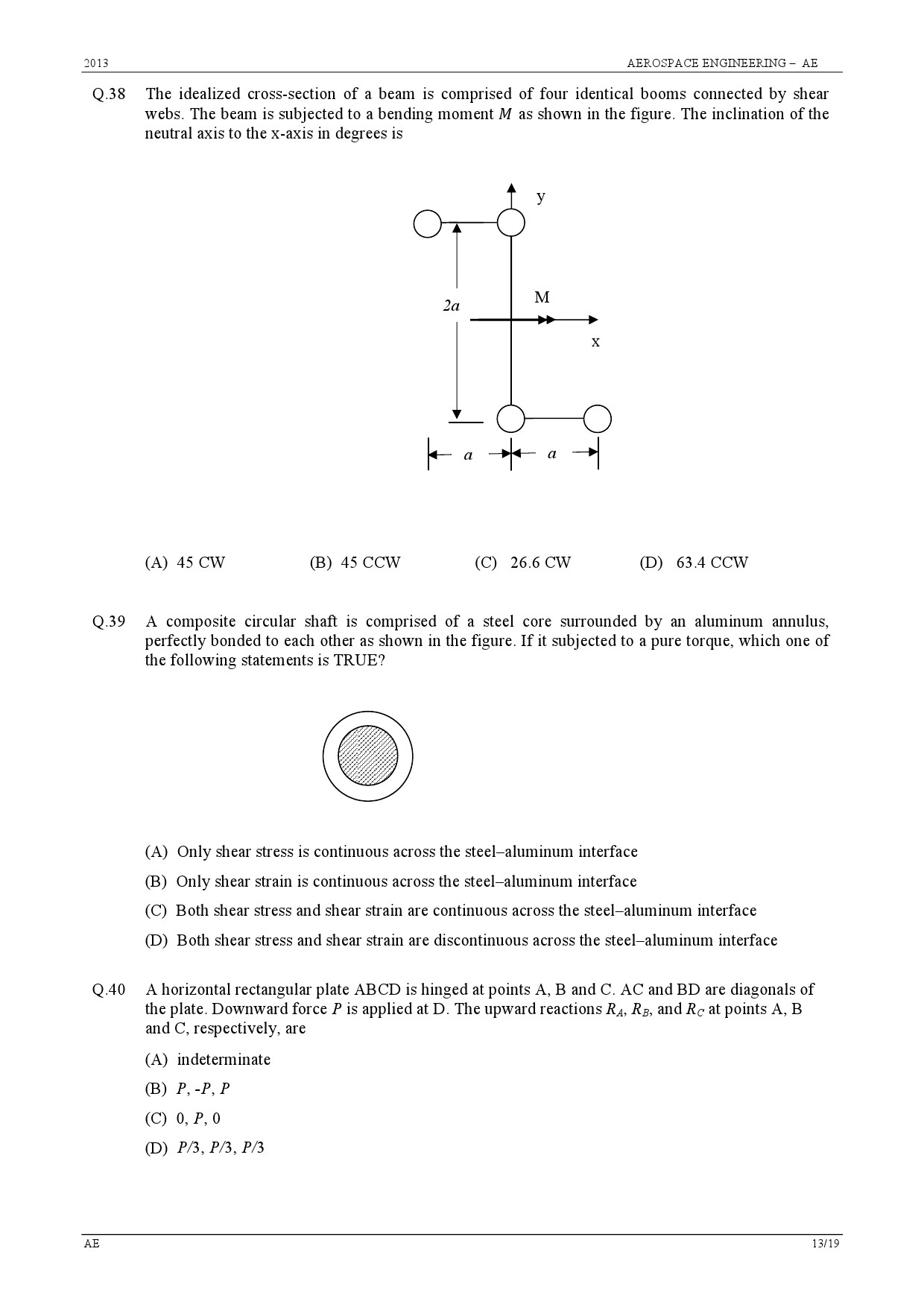 GATE Exam 2013 Aerospace Engineering Question Paper 13