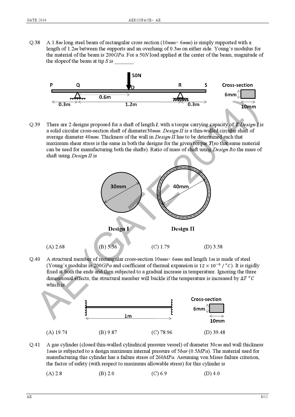 GATE Exam 2014 Aerospace Engineering Question Paper 12