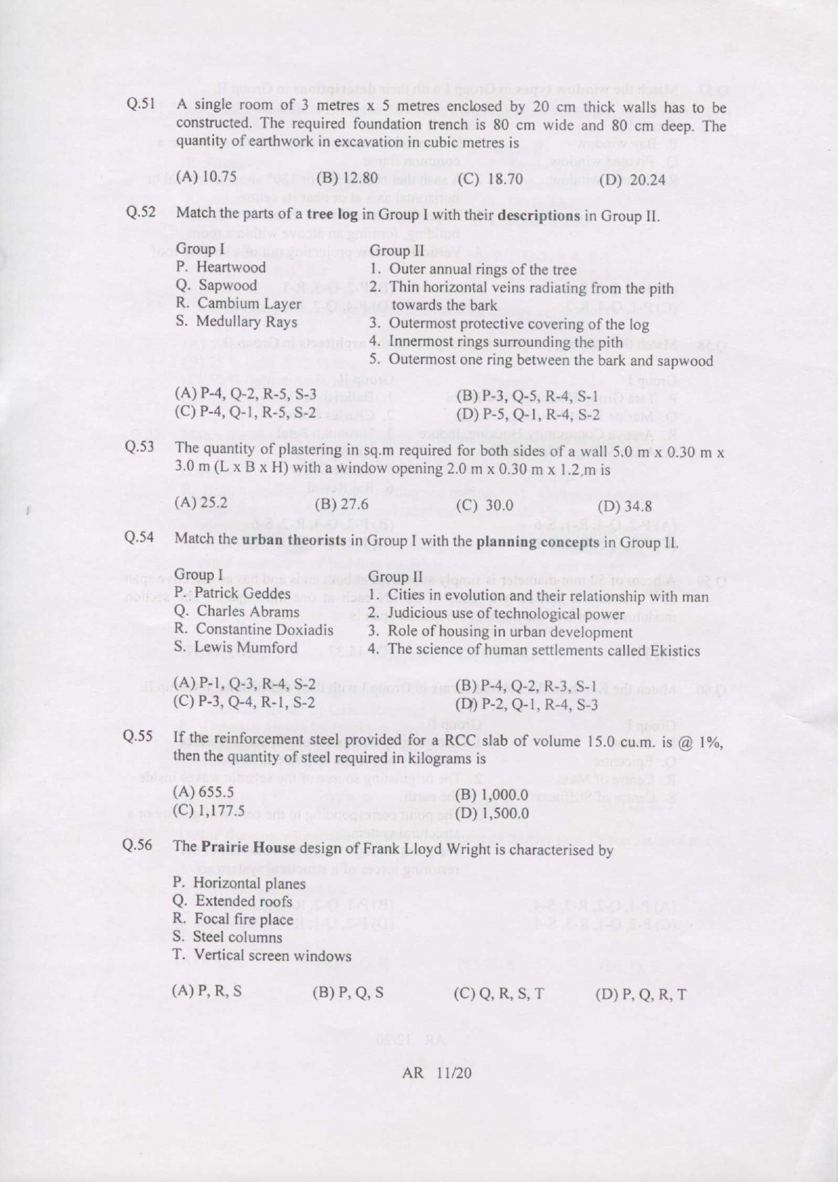 GATE Exam Question Paper 2007 Architecture and Planning 11