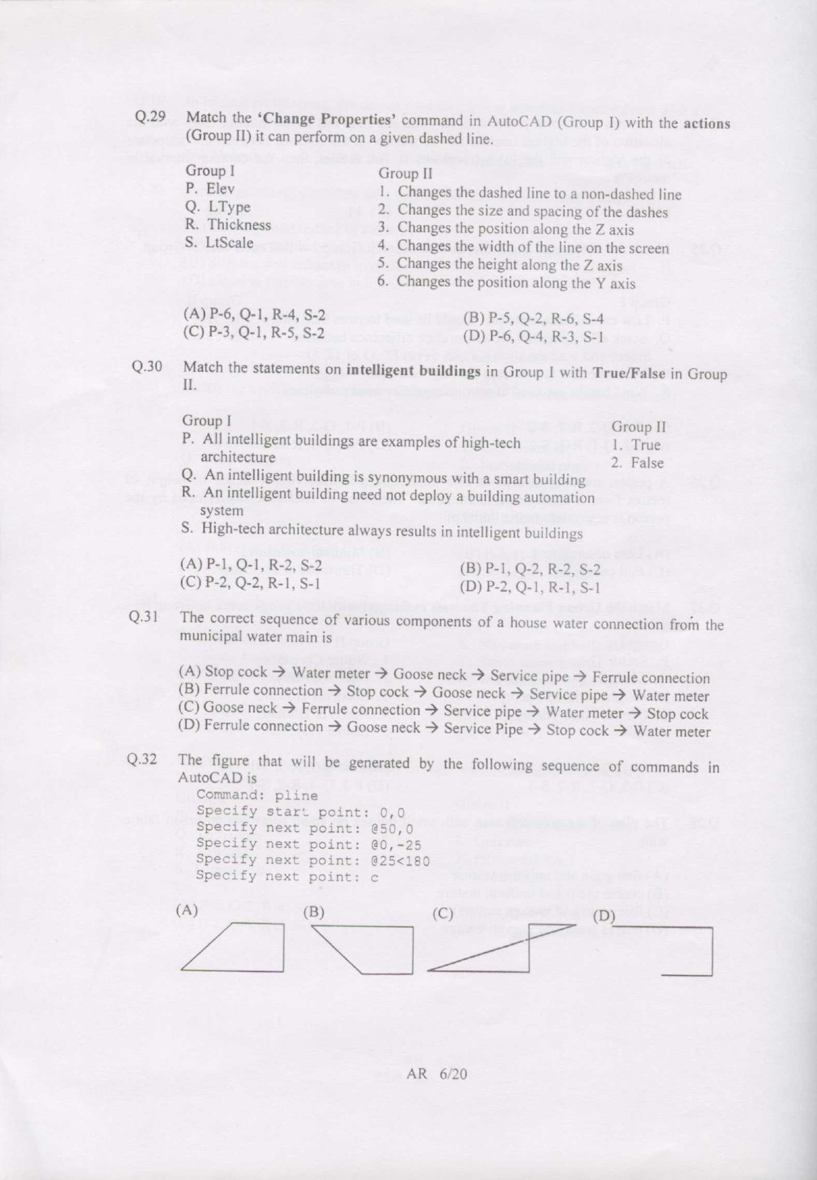 GATE Exam Question Paper 2007 Architecture and Planning 6