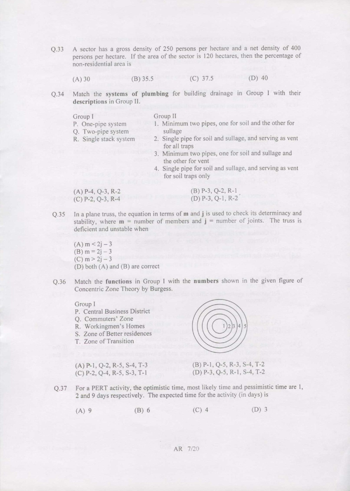 GATE Exam Question Paper 2007 Architecture and Planning 7