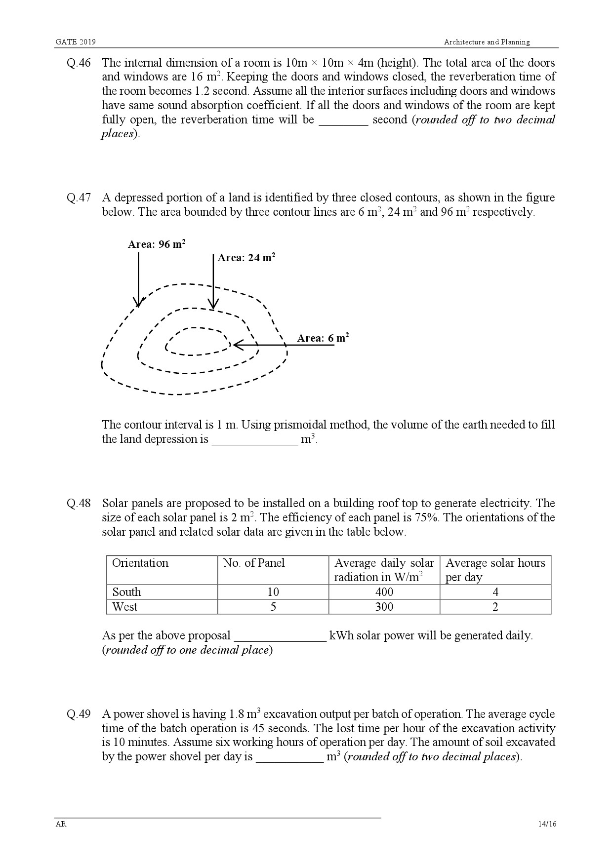 GATE Exam Question Paper 2019 Architecture and Planning 17